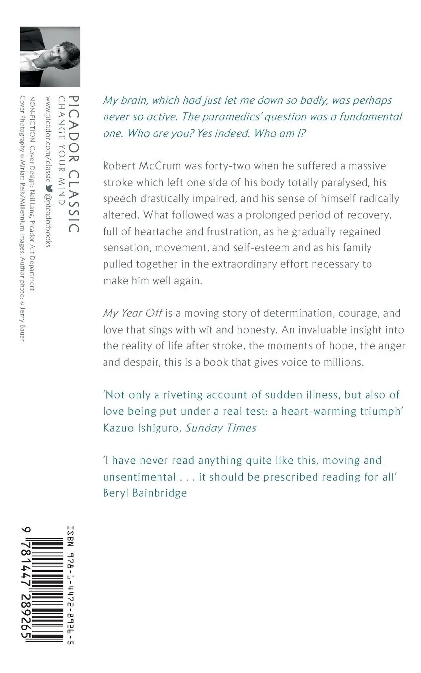Rückseite: 9781447289265 | My Year Off | Rediscovering Life After a Stroke | Robert Mccrum | Buch