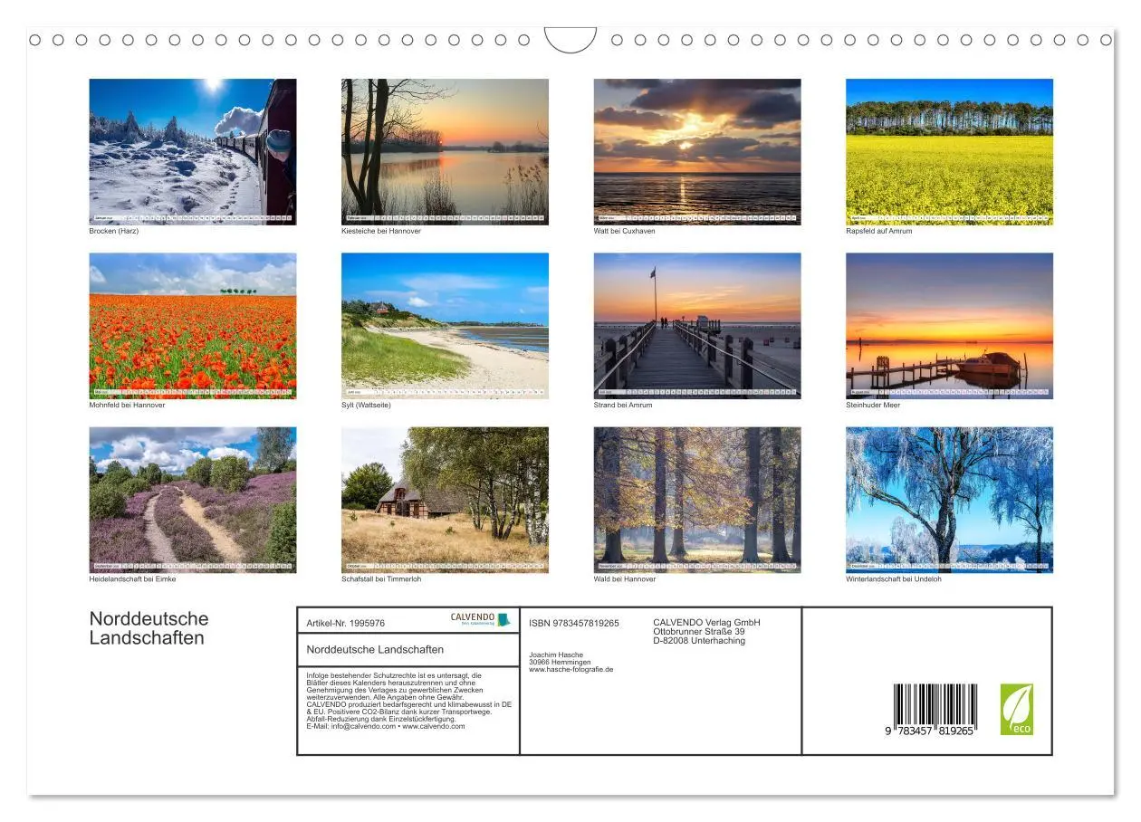 Bild: 9783457819265 | Norddeutsche Landschaften (Wandkalender 2026 DIN A3 quer), CALVENDO...