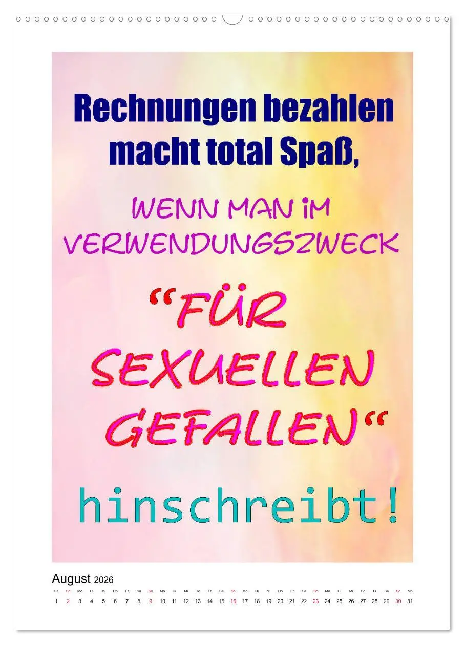Bild: 9783516379365 | Humor und Ironie. Lustige Sprüche (Wandkalender 2026 DIN A2 hoch),...