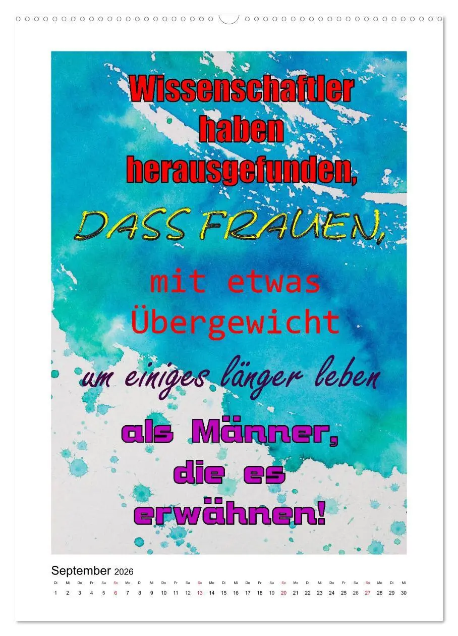 Bild: 9783516379365 | Humor und Ironie. Lustige Sprüche (Wandkalender 2026 DIN A2 hoch),...