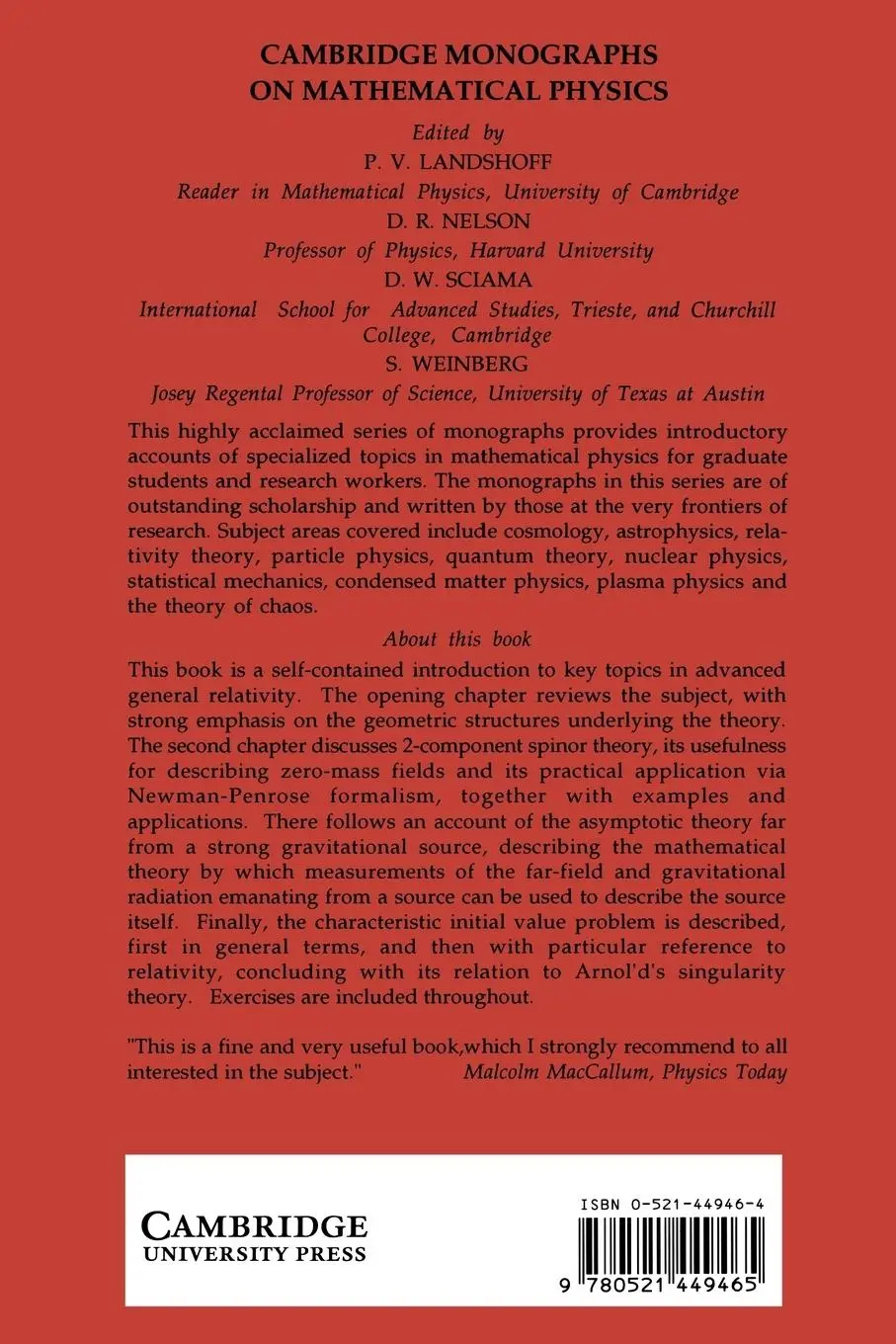 Rückseite: 9780521449465 | Advanced General Relativity | John Stewart (u. a.) | Taschenbuch