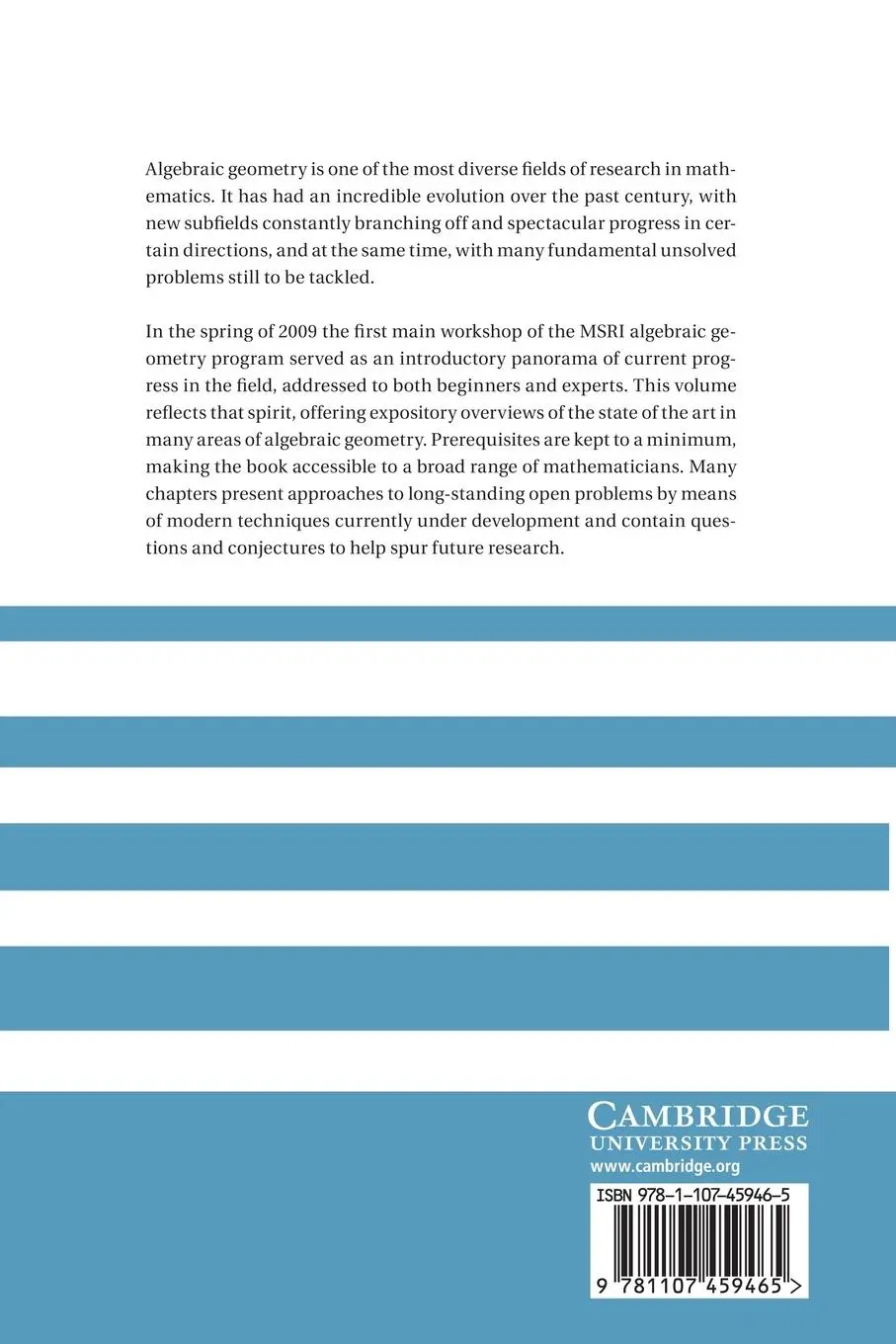 Rückseite: 9781107459465 | Current Developments in Algebraic Geometry | Lucia Caporaso (u. a.)