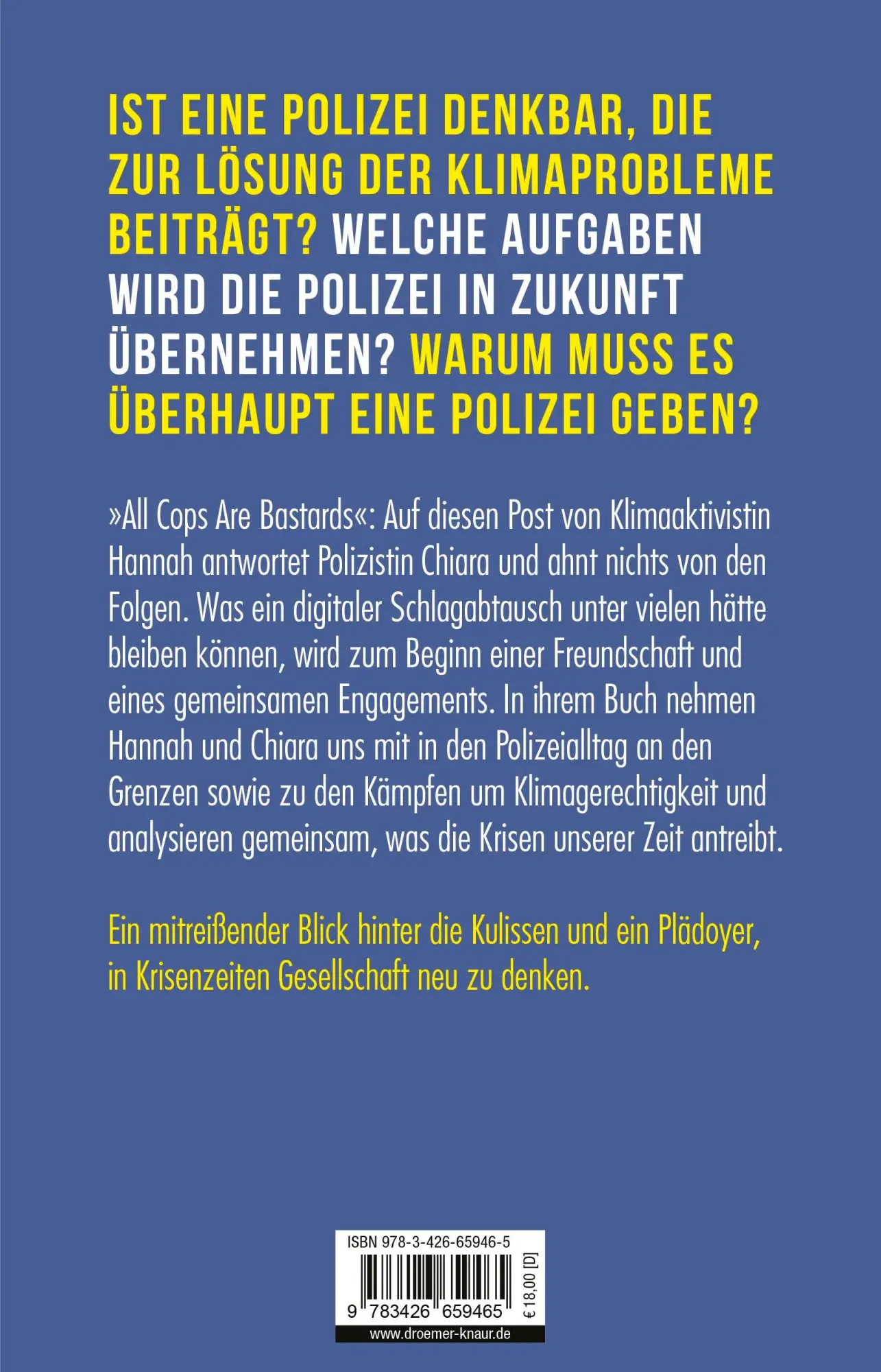 Rückseite: 9783426659465 | Gegen das Klima der Gewalt | Hannah (u. a.) | Taschenbuch | 240 S.