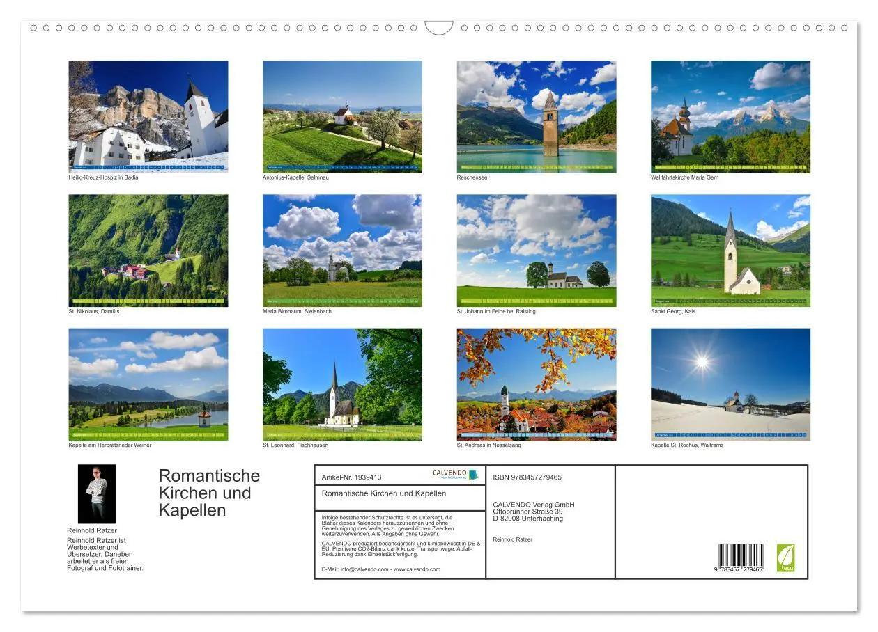 Bild: 9783457279465 | Romantische Kirchen und Kapellen (Wandkalender 2026 DIN A2 quer),...