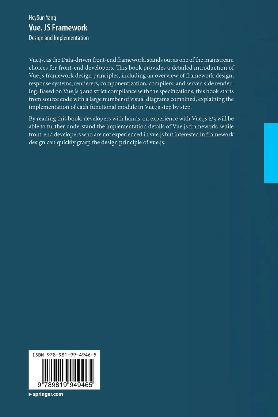 Rückseite: 9789819949465 | Vue. JS Framework | Design and Implementation | Hcysun Yang | Buch