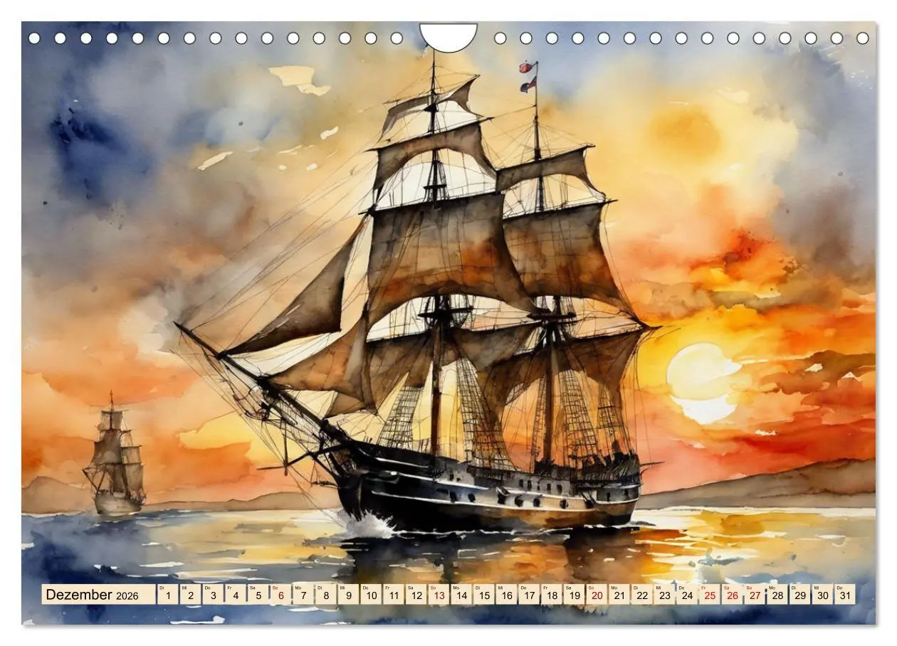 Bild: 9783457339565 | Großsegler aus vergangenen Zeiten (Wandkalender 2026 DIN A4 quer),...