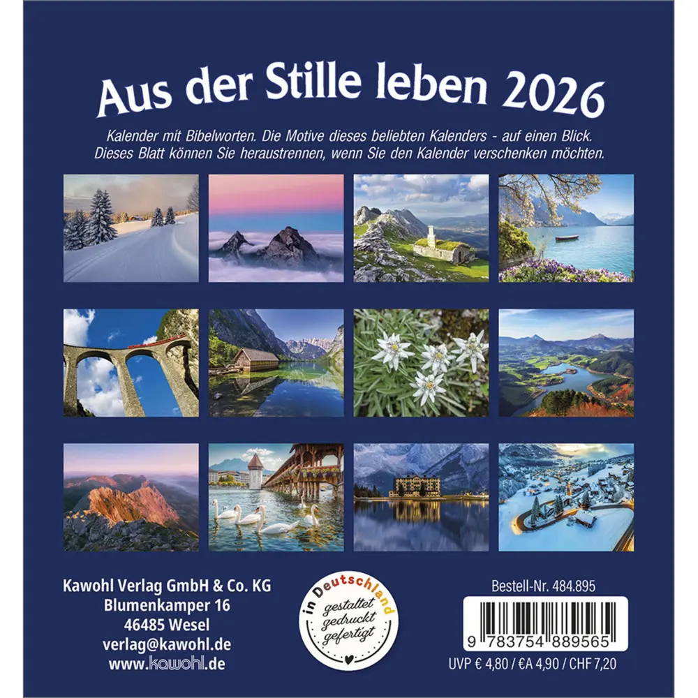 Bild: 9783754889565 | Aus der Stille leben 2026 | Kalender | Spiralbindung | 14 S. | Deutsch