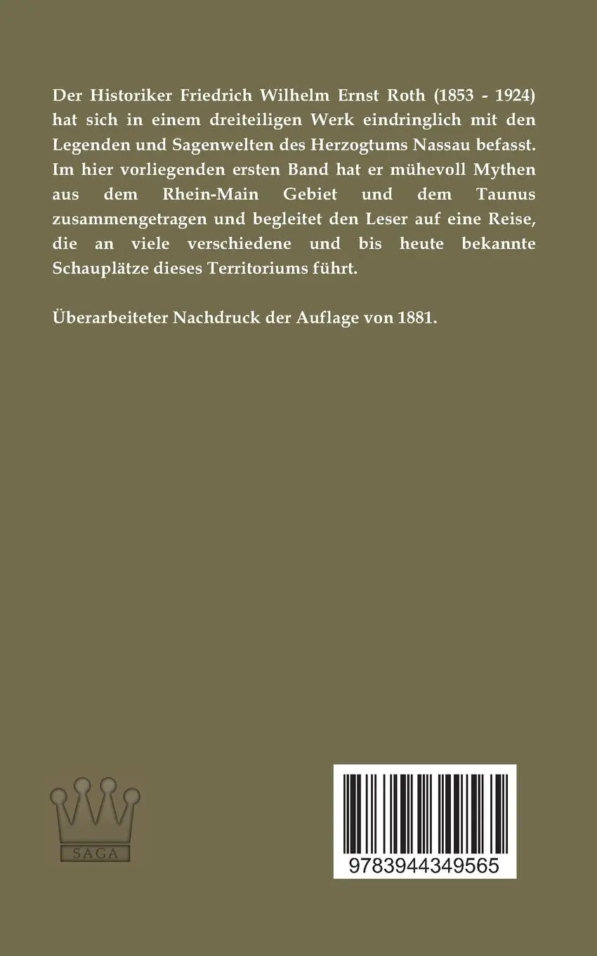 Rückseite: 9783944349565 | Nassaus Kunden und Sagen aus dem Munde des Volkes, der Chronik und...