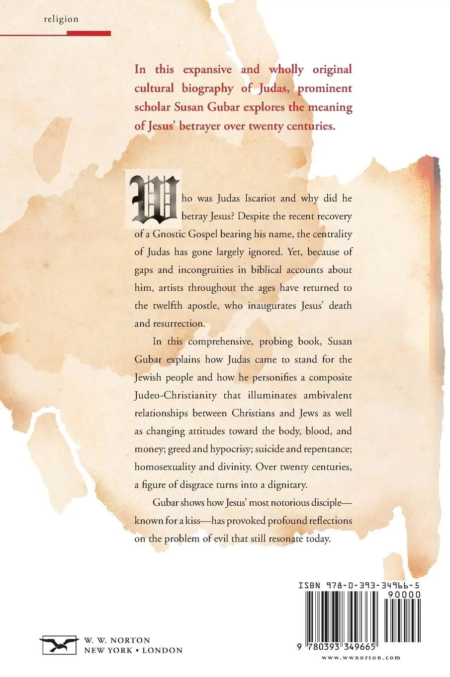 Rückseite: 9780393349665 | Judas | A Biography | Susan Gubar | Taschenbuch | Englisch | 2009