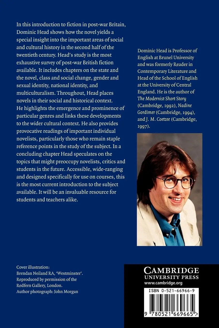 Rückseite: 9780521669665 | The Cambridge Introduction to Modern British Fiction, 1950 2000 | Head
