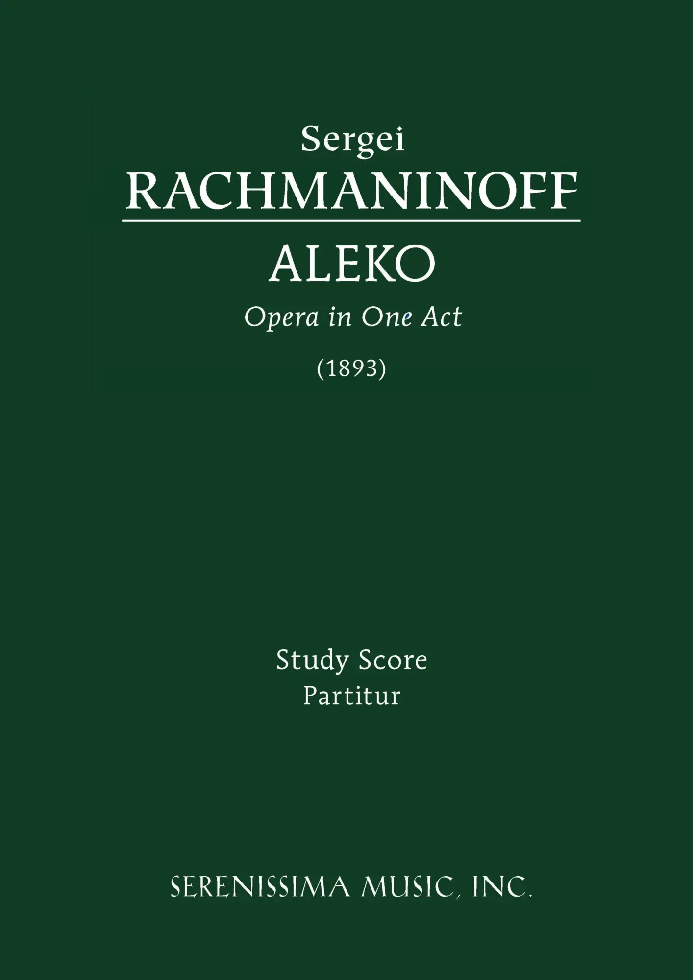 Cover: 9781932419665 | Aleko | Study score | Vladimir Nemirovich-Danchenko | Taschenbuch