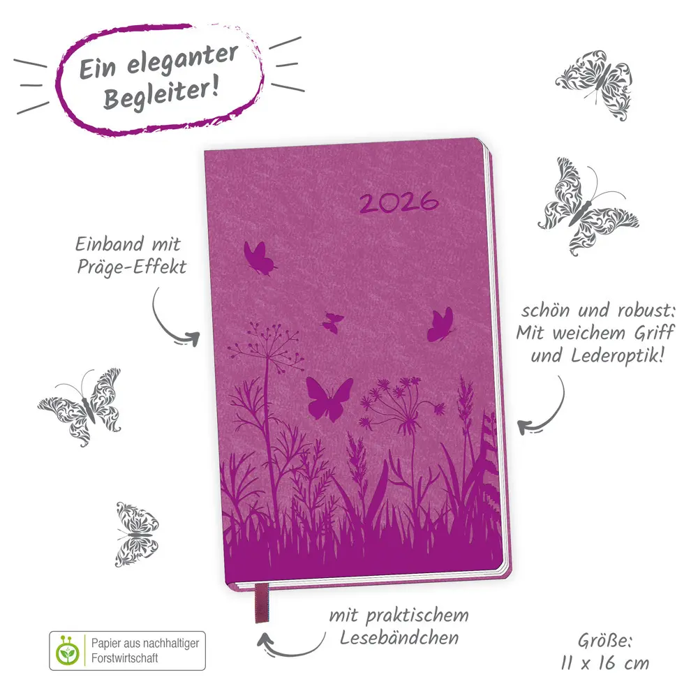 Bild: 4251901509765 | Trötsch Taschenkalender A6 Soft Touch Blumen 2026 | KG | Kalender