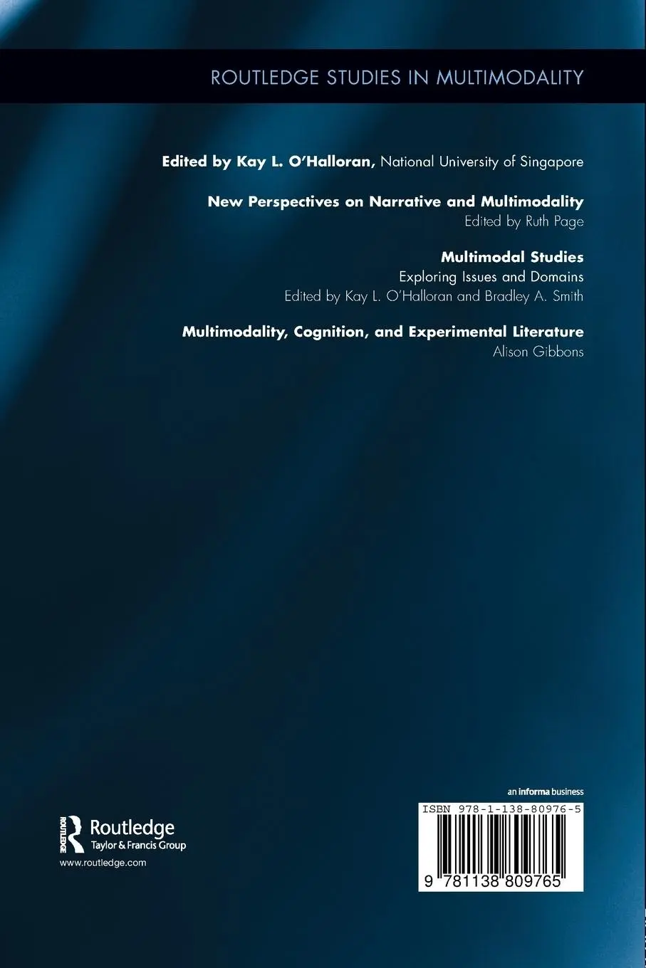 Rückseite: 9781138809765 | Multimodality, Cognition, and Experimental Literature | Alison Gibbons