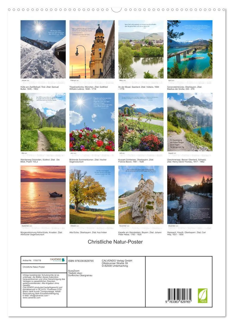 Bild: 9783383829765 | Christliche Natur-Poster (hochwertiger Premium Wandkalender 2025...