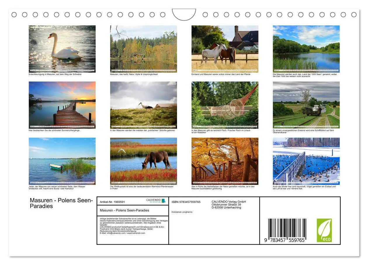 Bild: 9783457559765 | Masuren - Polens Seen-Paradies (Wandkalender 2026 DIN A4 quer),...