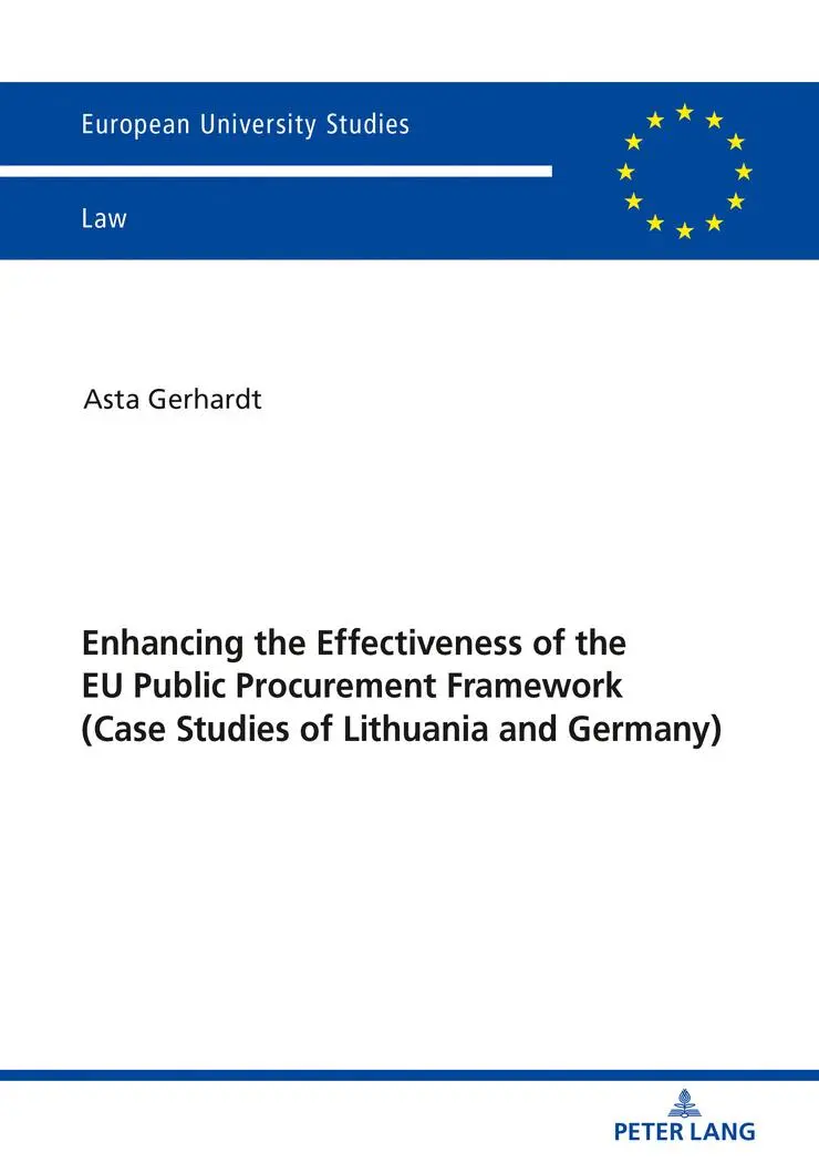 Cover: 9783631799765 | Enhancing the Effectiveness of the EU Public Procurement Framework