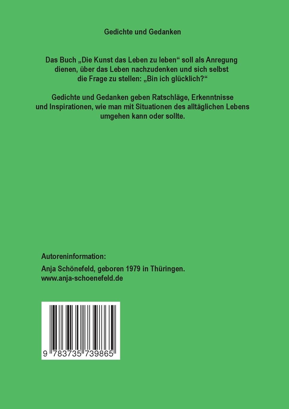 Rückseite: 9783735739865 | Die Kunst das Leben zu leben | Anja Schönefeld | Taschenbuch | 64 S.