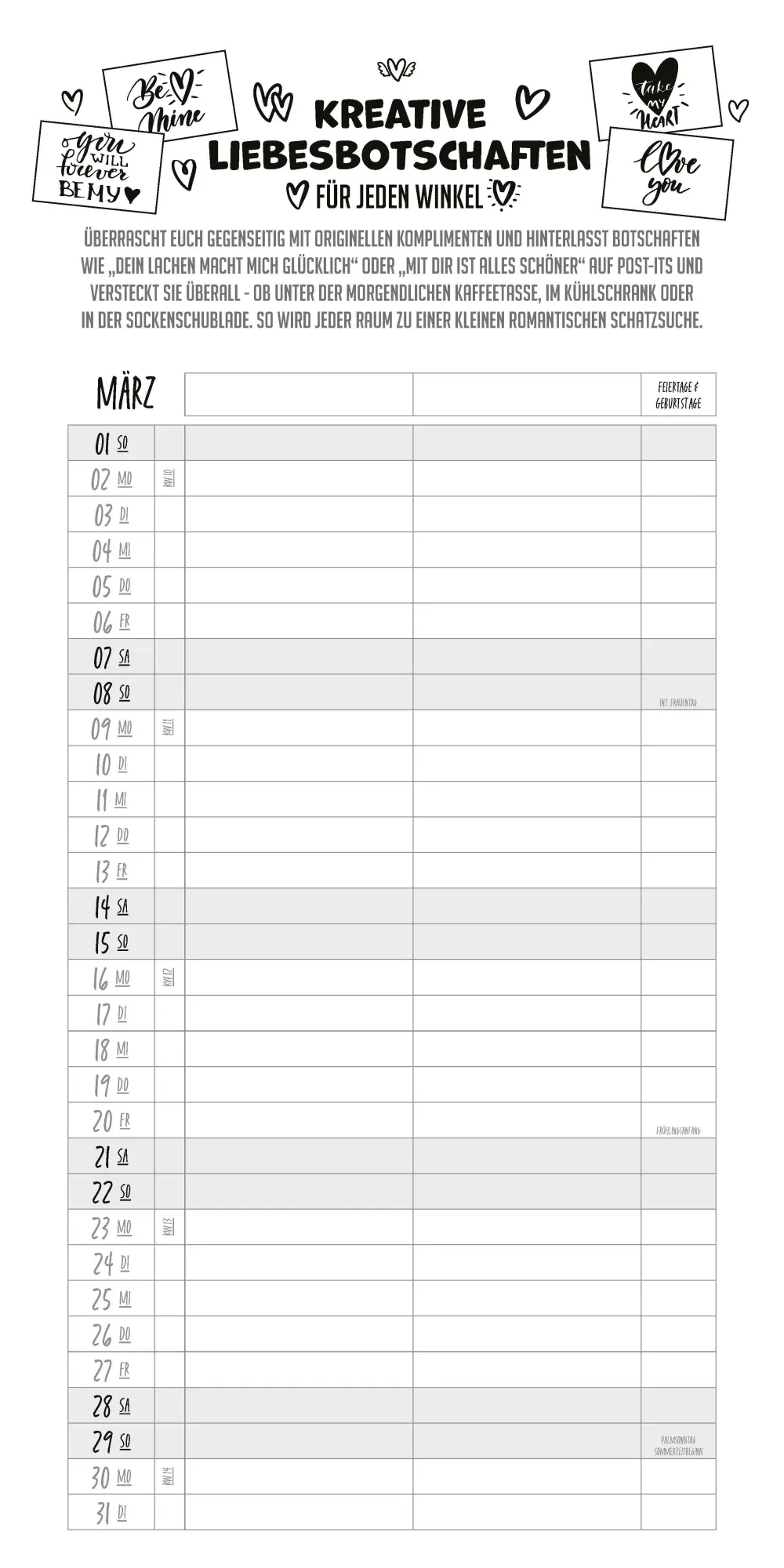 Bild: 9783966649865 | Unser Planer für Zwei - Paarplaner Kalender 2026 | Kalender | 14 S.