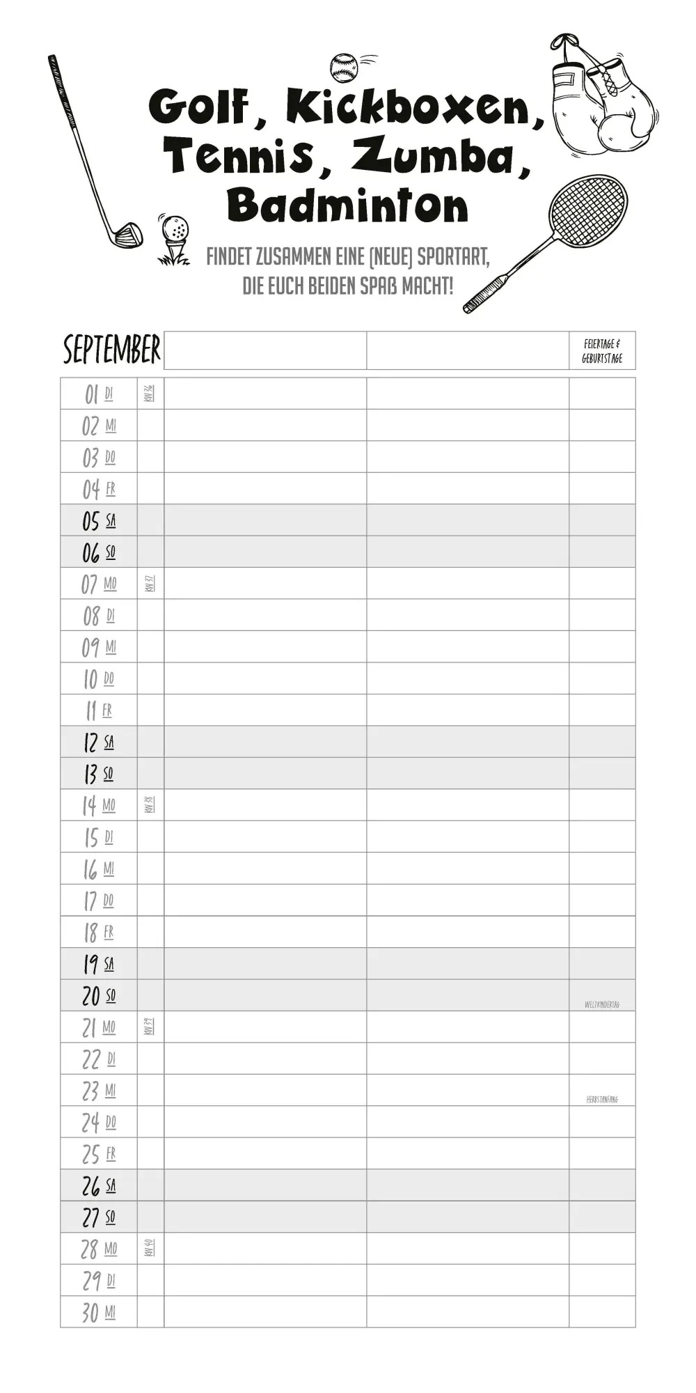 Bild: 9783966649865 | Unser Planer für Zwei - Paarplaner Kalender 2026 | Kalender | 14 S.