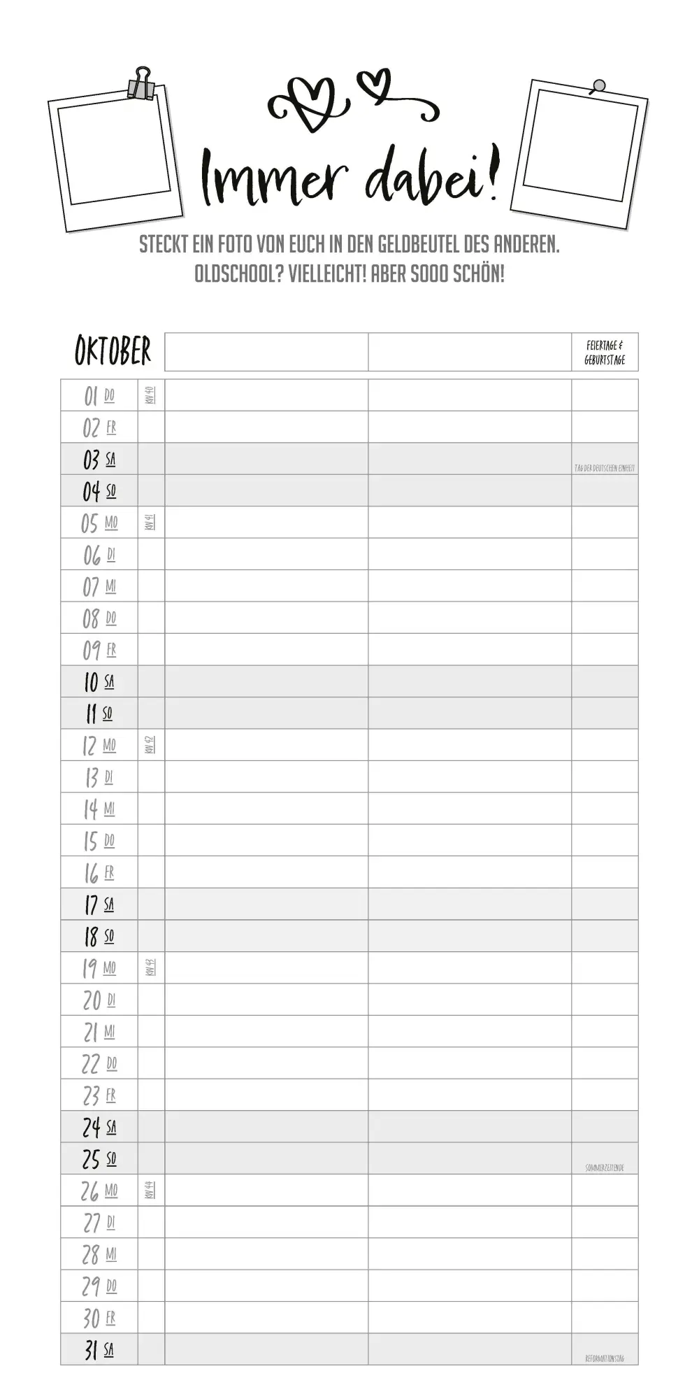 Bild: 9783966649865 | Unser Planer für Zwei - Paarplaner Kalender 2026 | Kalender | 14 S.