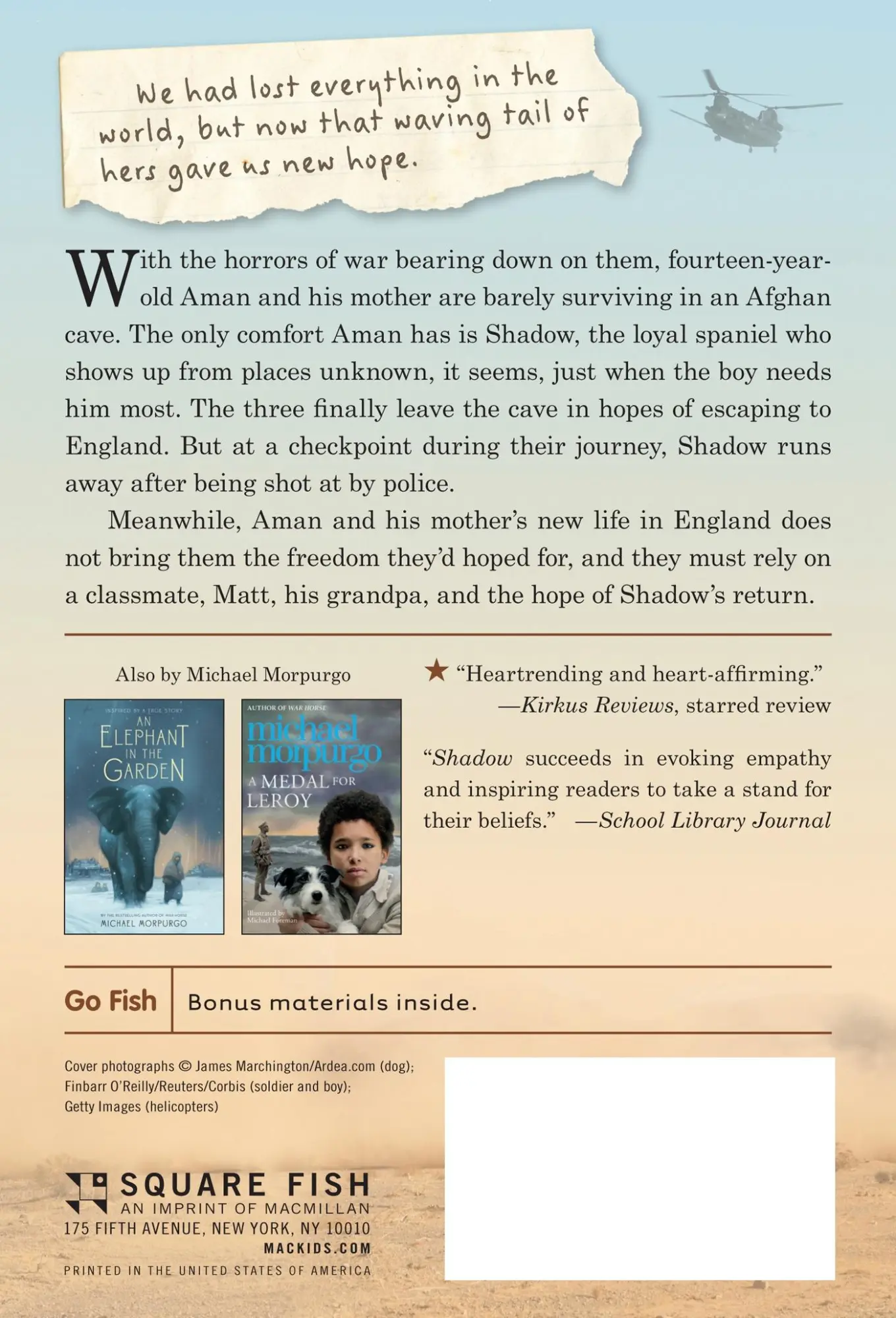 Rückseite: 9781250039965 | Shadow | Michael Morpurgo | Taschenbuch | Kartoniert / Broschiert
