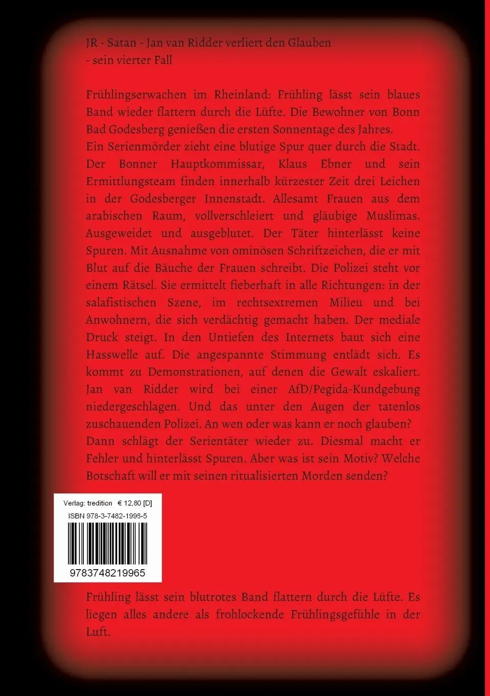 Rückseite: 9783748219965 | Satan - Kriminalroman | Jr Jr | Taschenbuch | 388 S. | Deutsch | 2019