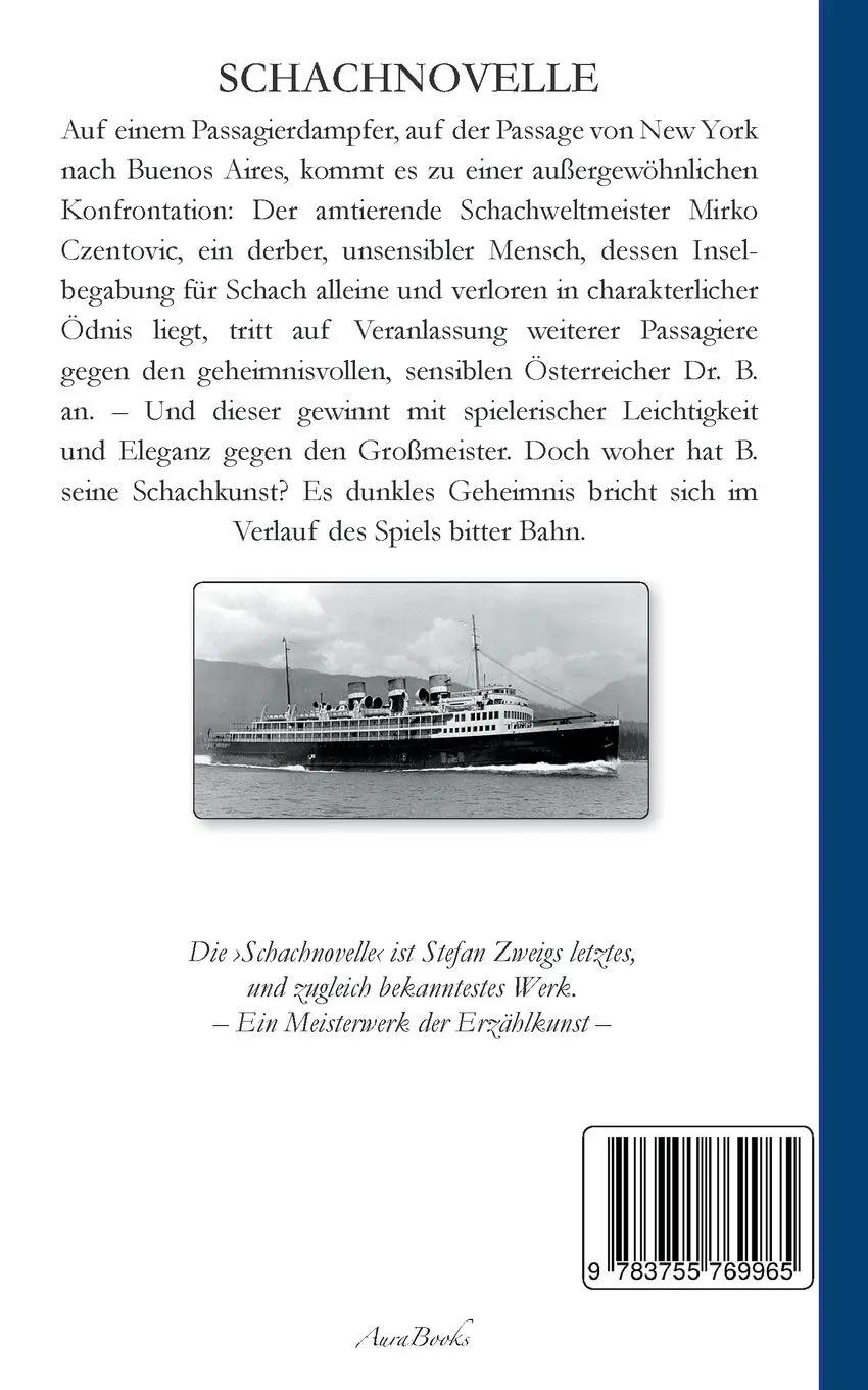 Rückseite: 9783755769965 | Schachnovelle | Stefan Zweig | Taschenbuch | Paperback | 76 S. | 2022