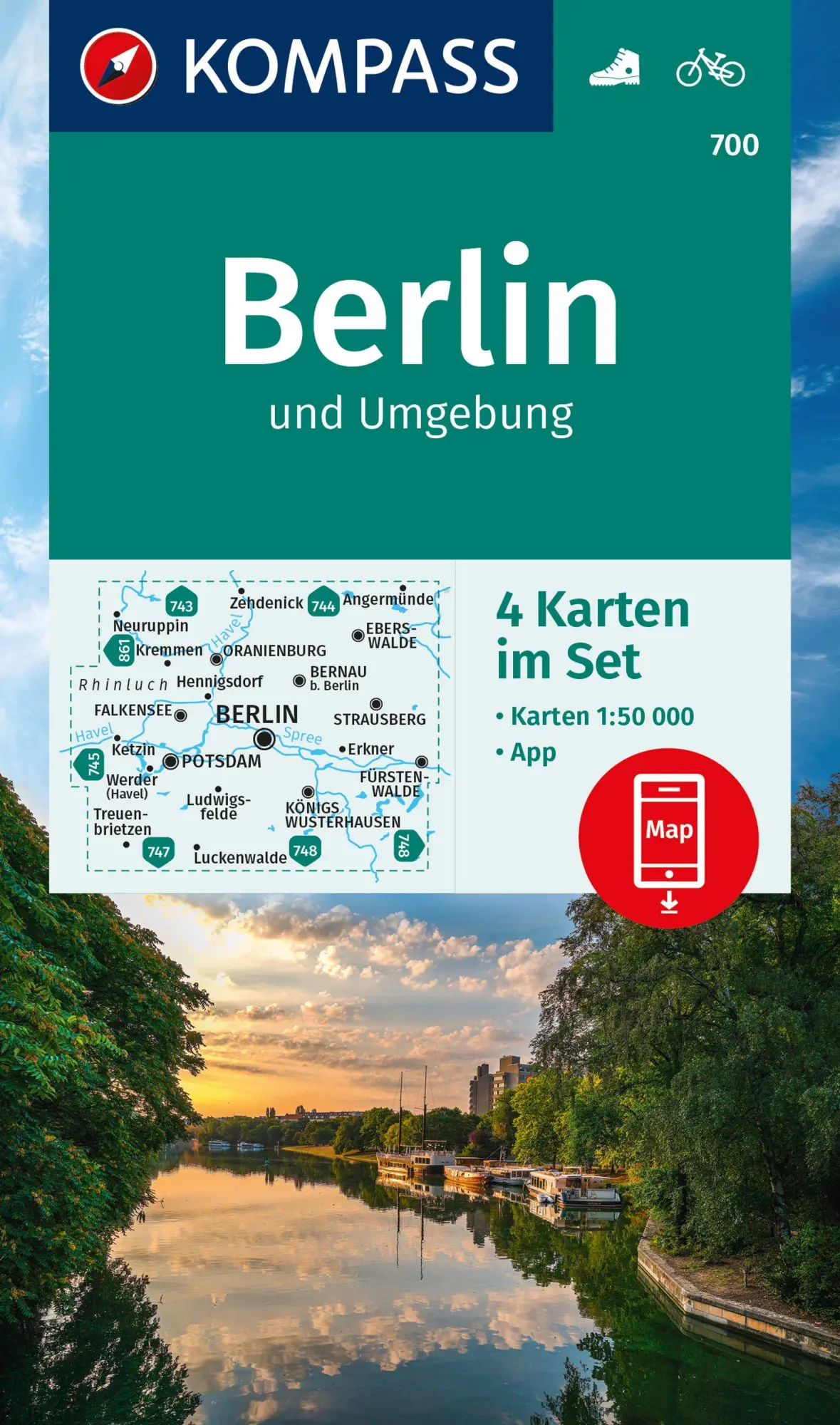 Cover: 9783991219965 | KOMPASS Wanderkarten-Set 700 Berlin und Umgebung (4 Karten) 1:50.000