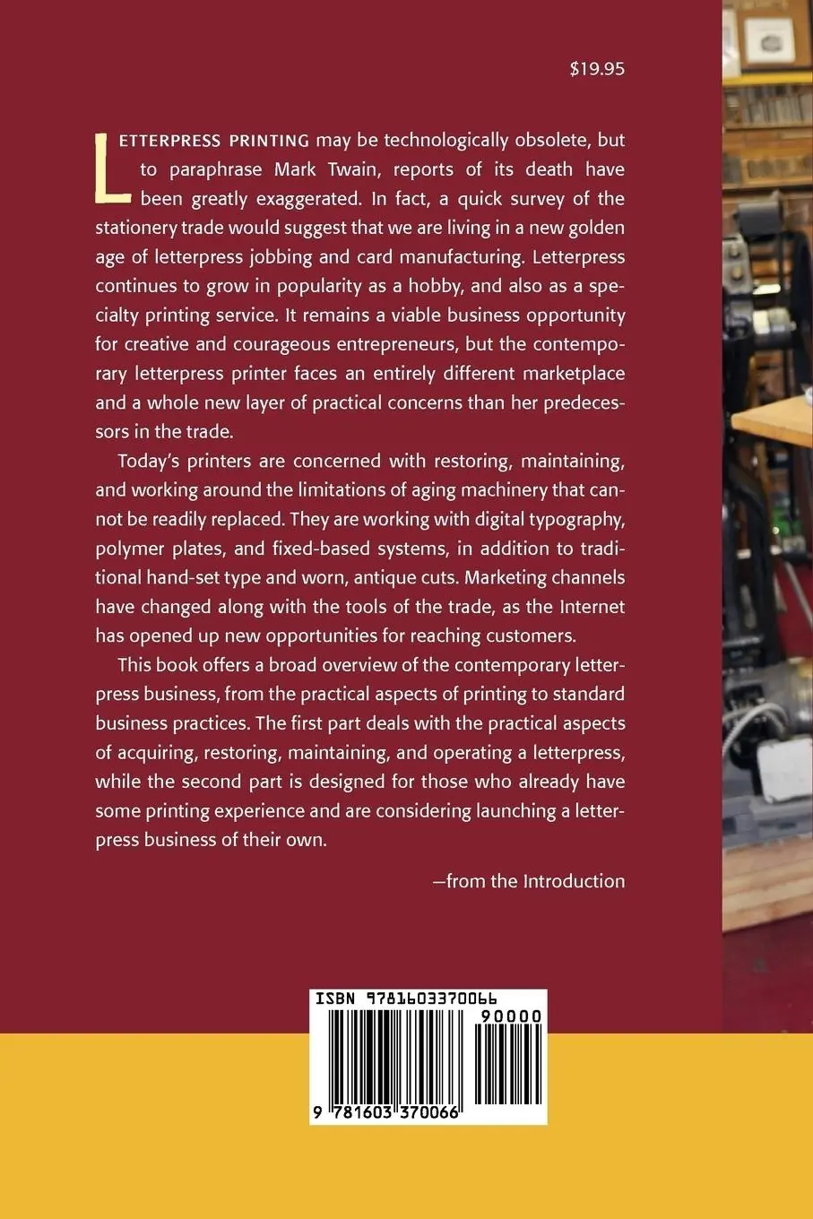Rückseite: 9781603370066 | A 21st-Century Guide to the Letterpress Business | Marty Brown | Buch