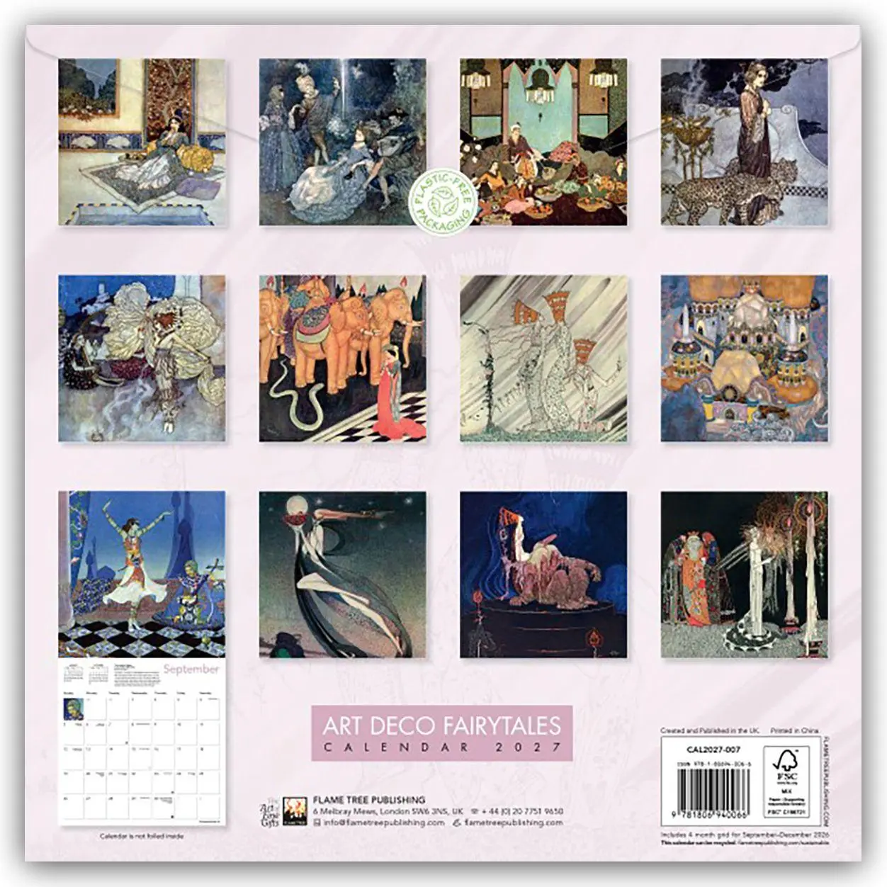 Rückseite: 9781806940066 | Art Déco Fairytales - Art Déco Märchen 2027 - Original Flame Tree...