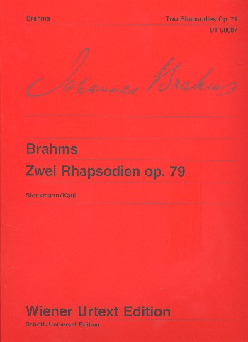 Cover: 9790500570066 | 2 Rhapsodies Op. 79 | Johannes Brahms | Wiener Urtext Edition | Buch