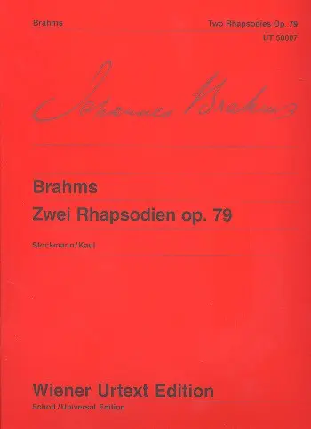 Cover: 9790500570066 | 2 Rhapsodies Op. 79 | Johannes Brahms | Wiener Urtext Edition | Buch