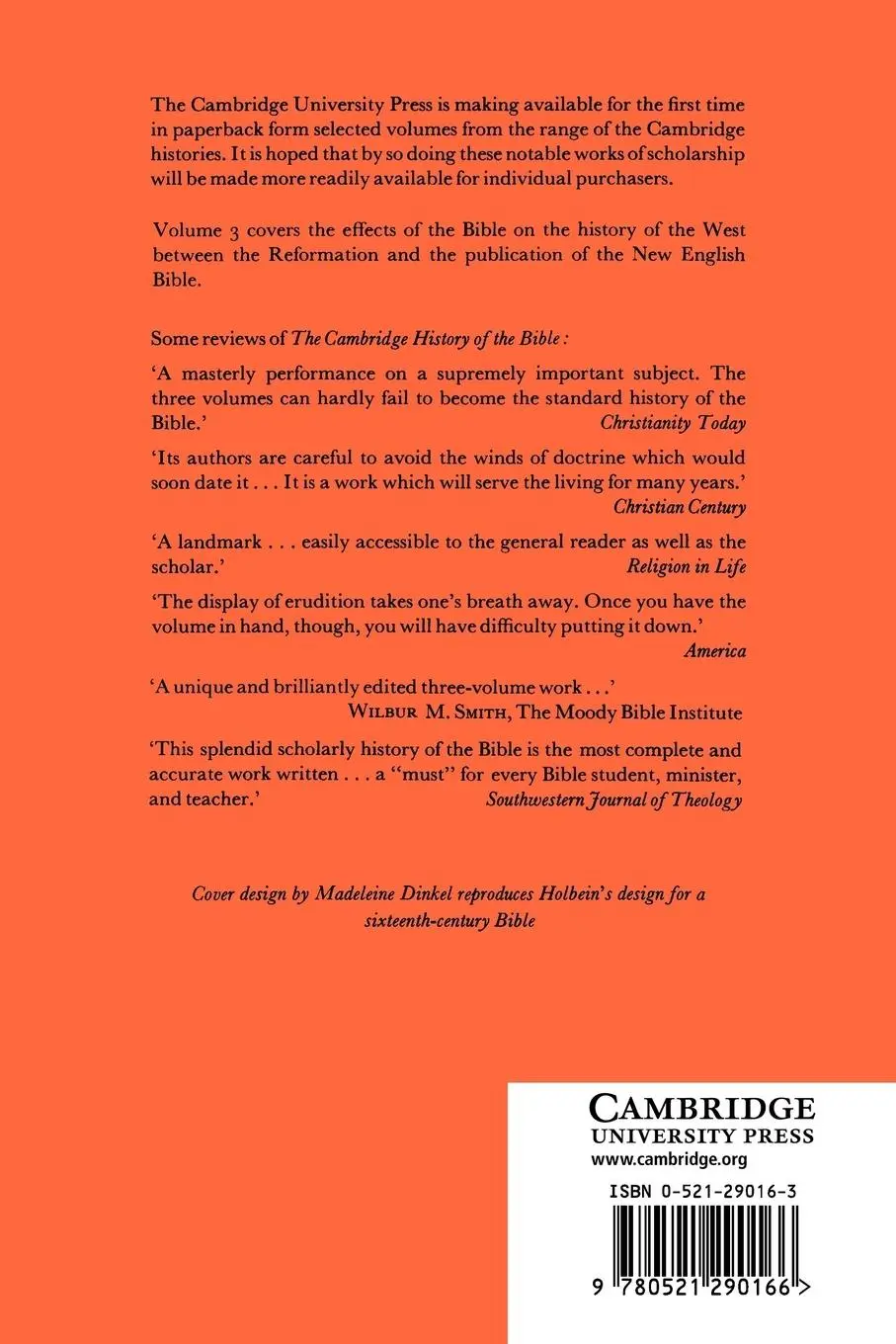 Rückseite: 9780521290166 | The Cambridge History of the Bible | Cambridge University Press | Buch