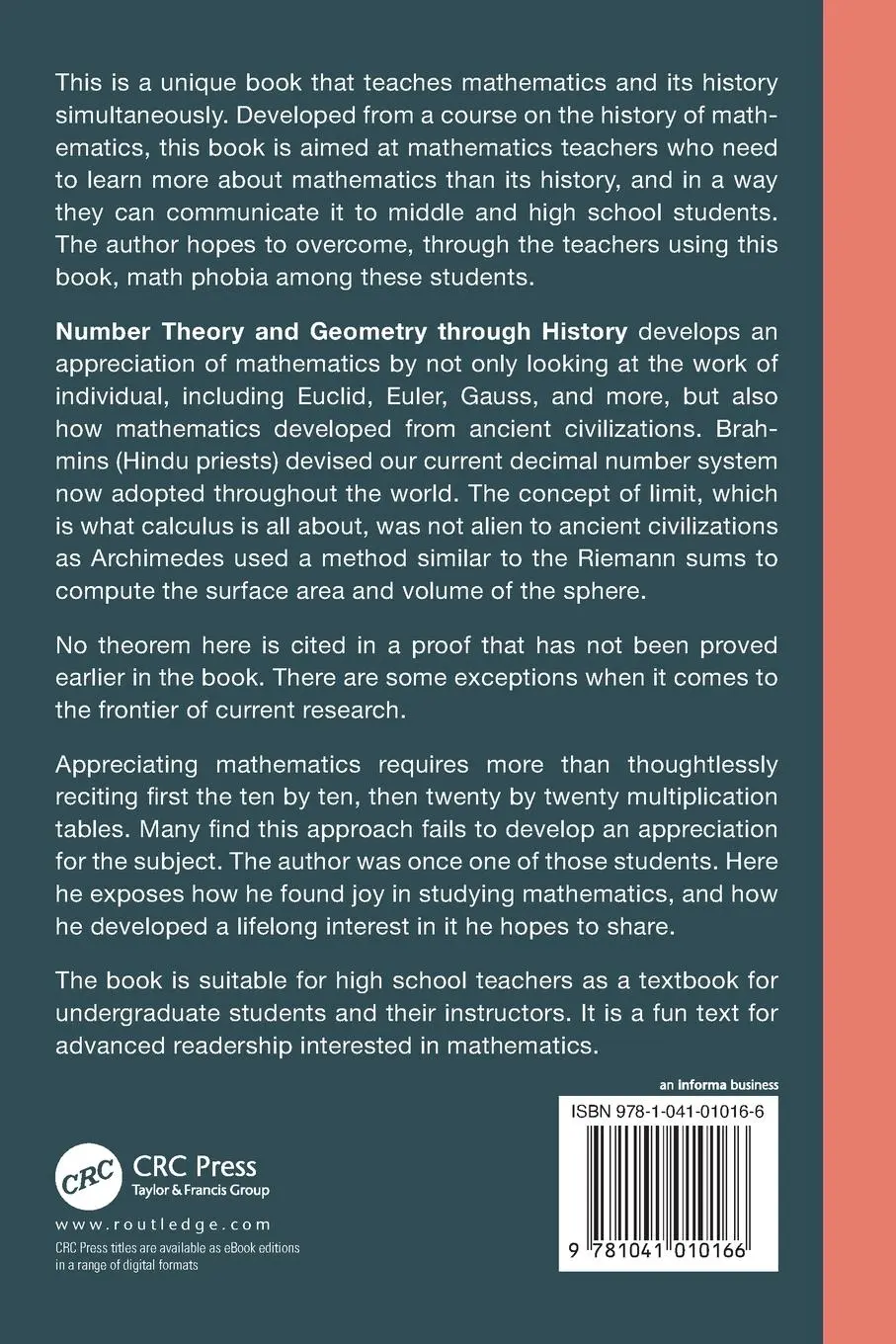 Rückseite: 9781041010166 | Number Theory and Geometry through History | J. S. Chahal | Buch