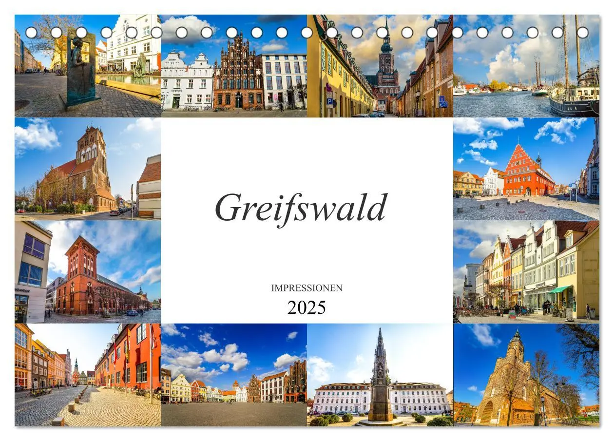 Cover: 9783435240166 | Greifswald Impressionen (Tischkalender 2025 DIN A5 quer), CALVENDO...