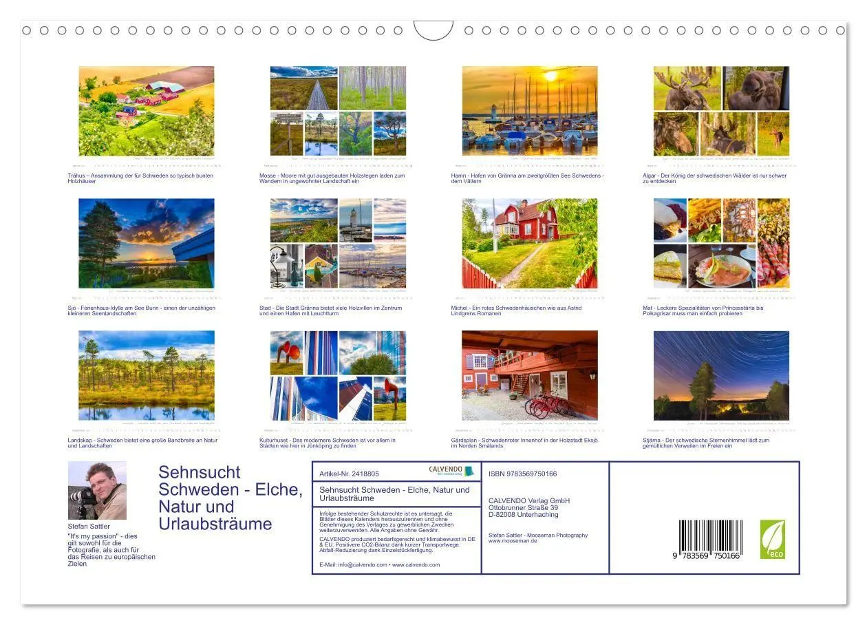 Bild: 9783569750166 | Sehnsucht Schweden - Elche, Natur und Urlaubsträume (Wandkalender...