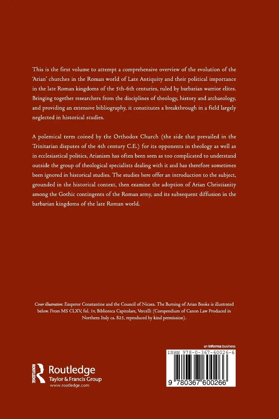Rückseite: 9780367600266 | Arianism | Roman Heresy and Barbarian Creed | Guido M. Berndt | Buch
