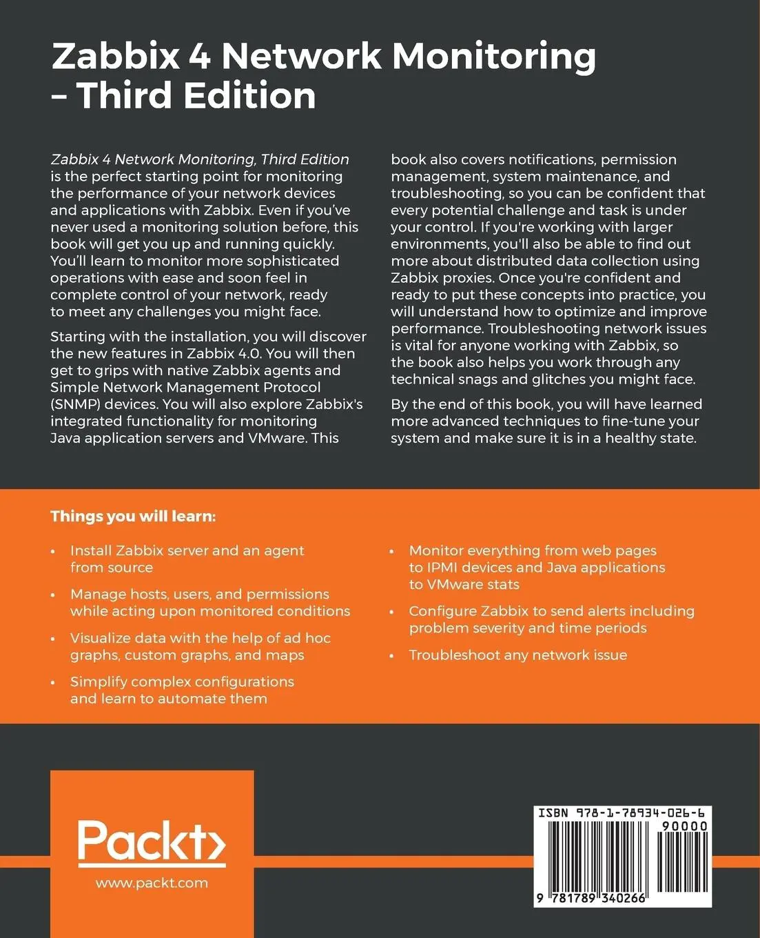 Rückseite: 9781789340266 | Zabbix 4 Network Monitoring - Third Edition | Uytterhoeven (u. a.)