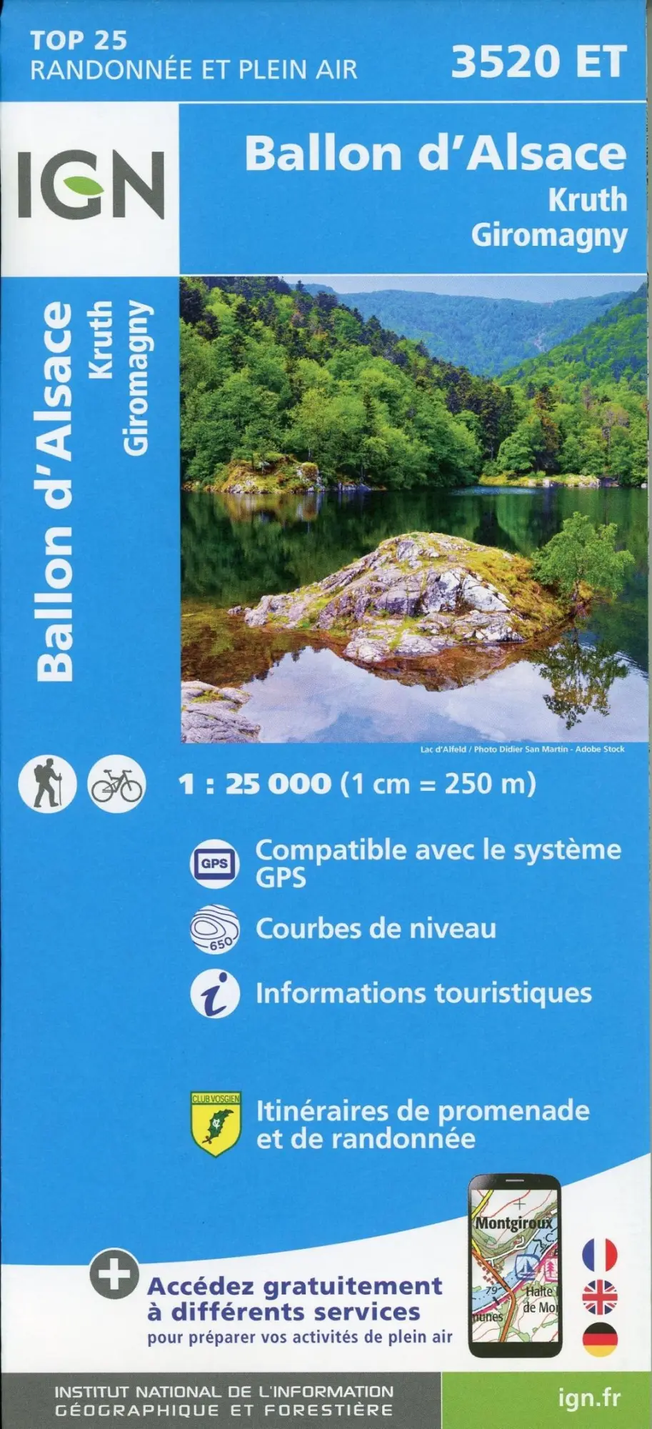 Cover: 9782758550266 | Ballon d'Alsace.Kruth.Giromany 1:25 000 | (Land-)Karte | Französisch