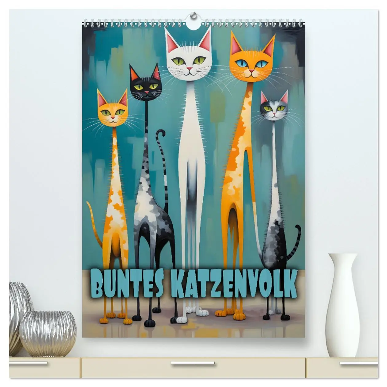 Cover: 9783457250266 | Buntes Katzenvolk (hochwertiger Premium Wandkalender 2026 DIN A2...