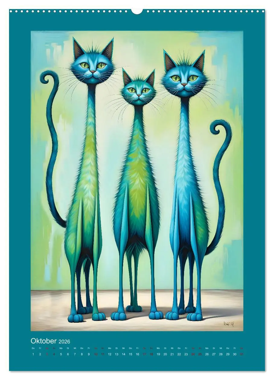 Bild: 9783457250266 | Buntes Katzenvolk (hochwertiger Premium Wandkalender 2026 DIN A2...