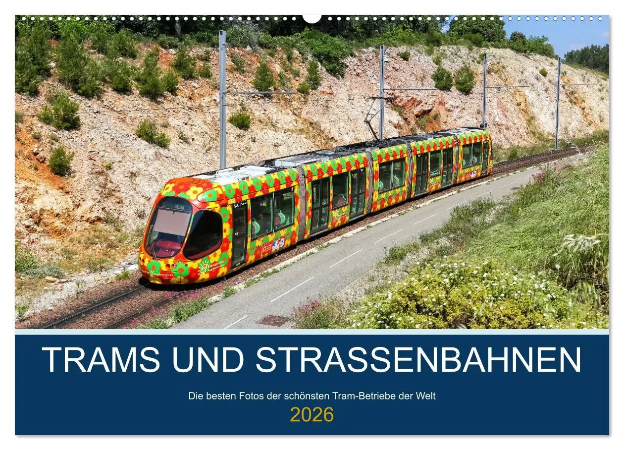 Cover: 9783457630266 | Trams und Straßenbahnen (Wandkalender 2026 DIN A2 quer), CALVENDO...