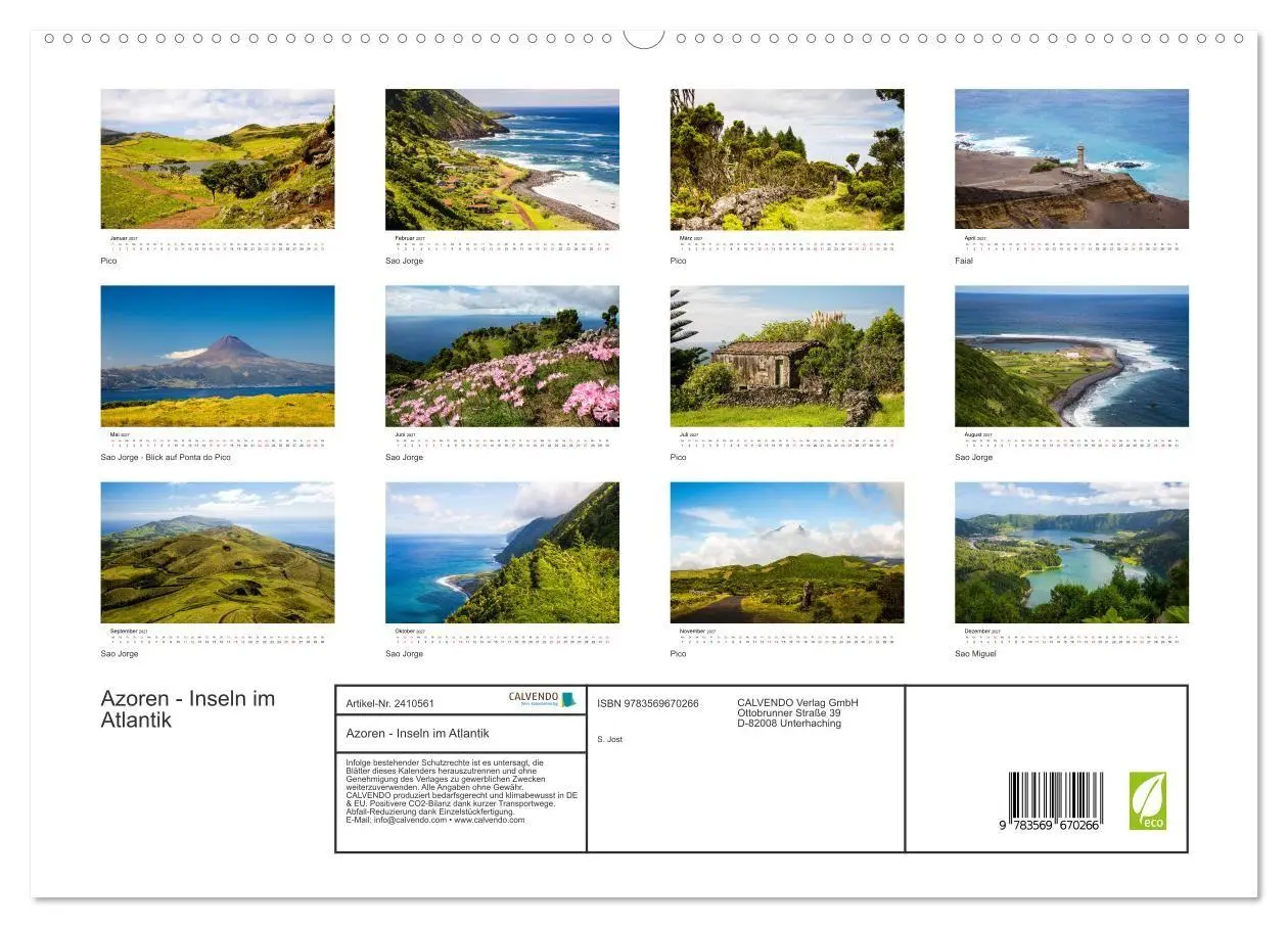 Bild: 9783569670266 | Azoren - Inseln im Atlantik (hochwertiger Premium Wandkalender 2027...