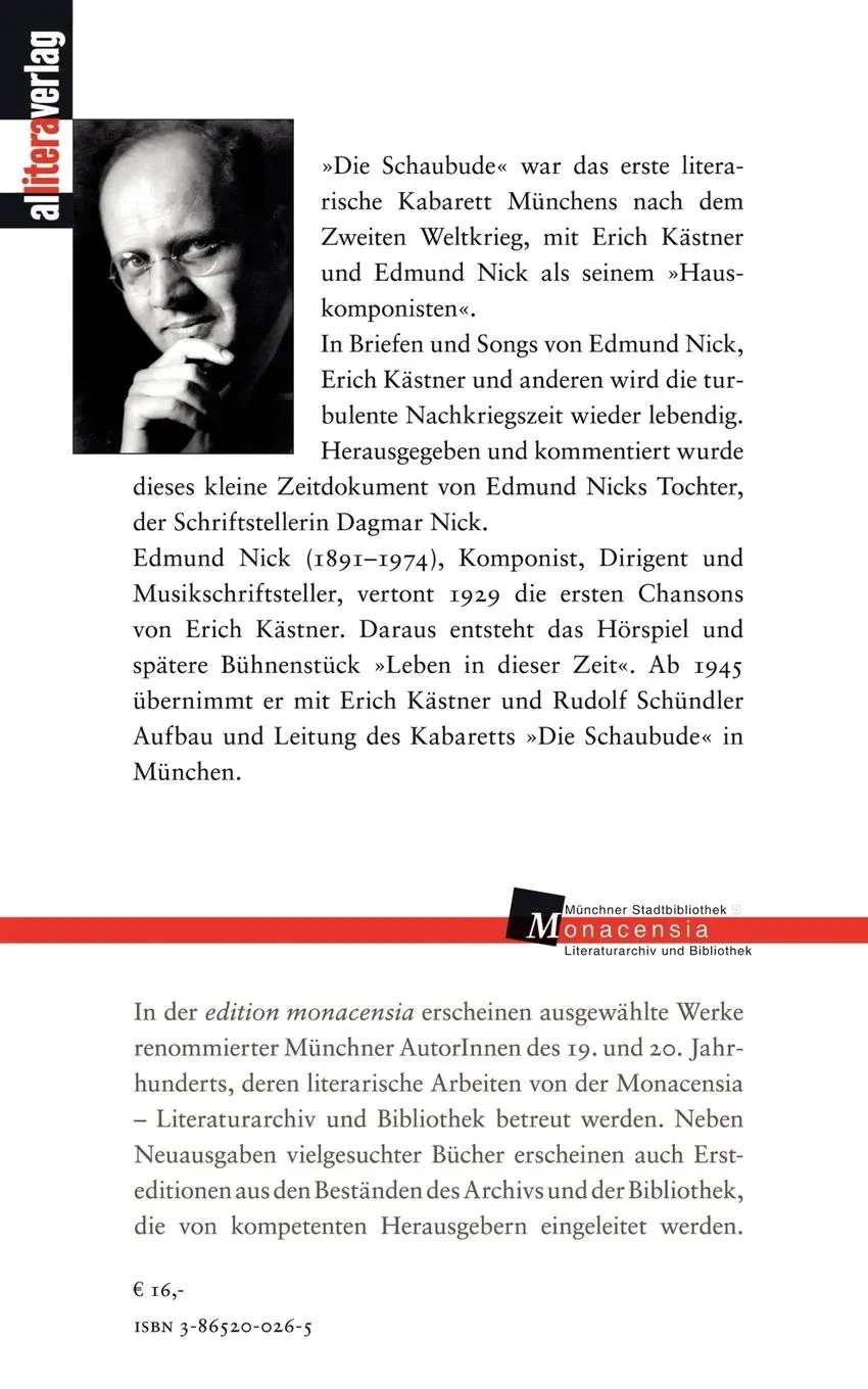 Rückseite: 9783865200266 | Das literarische Kabarett "Die Schaubude" (1945 - 1948) | Edmund Nick