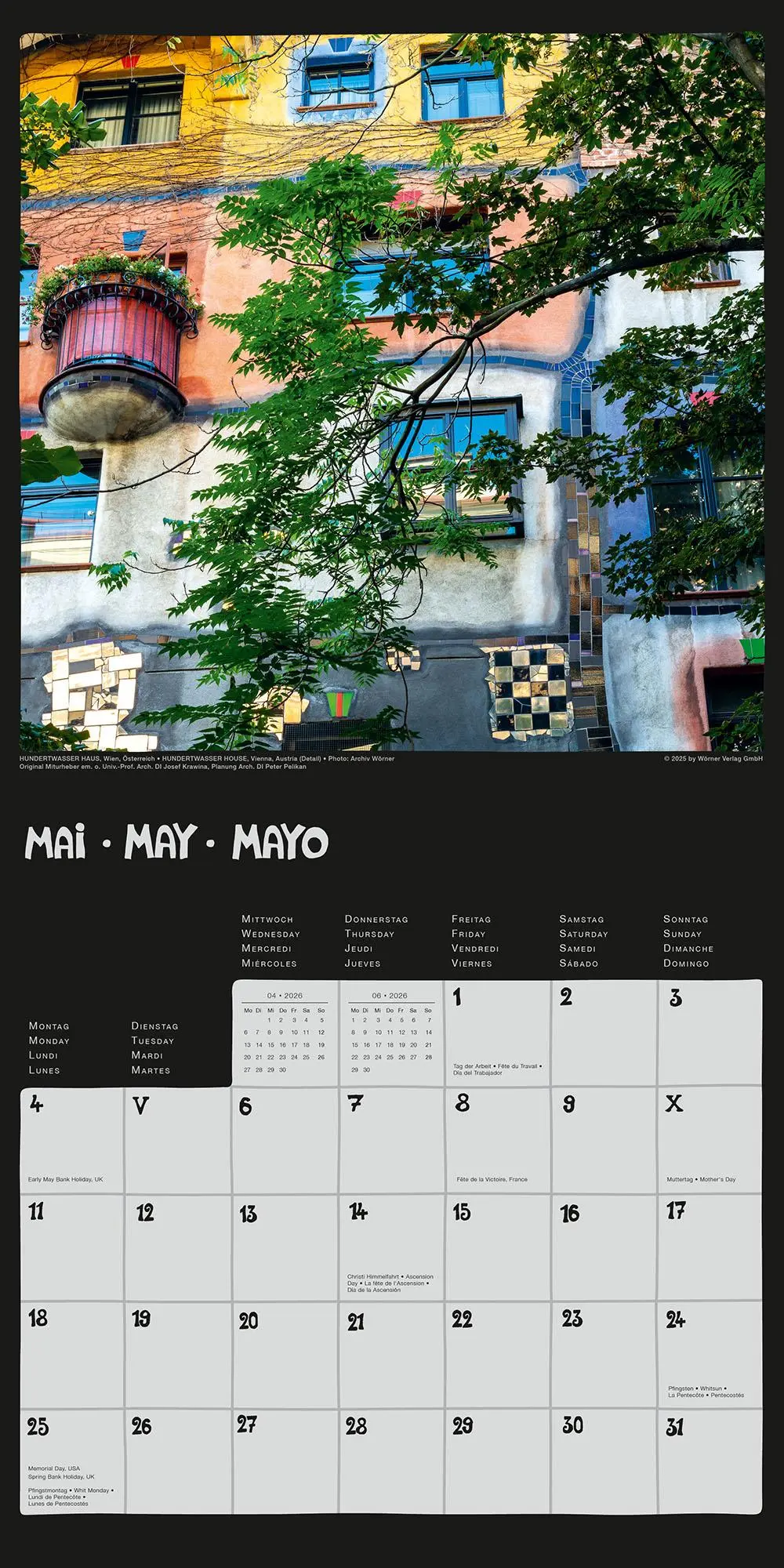 Bild: 9783910430266 | Hundertwasser Broschürenkalender Architektur 2026 | Wörner Verlag GmbH