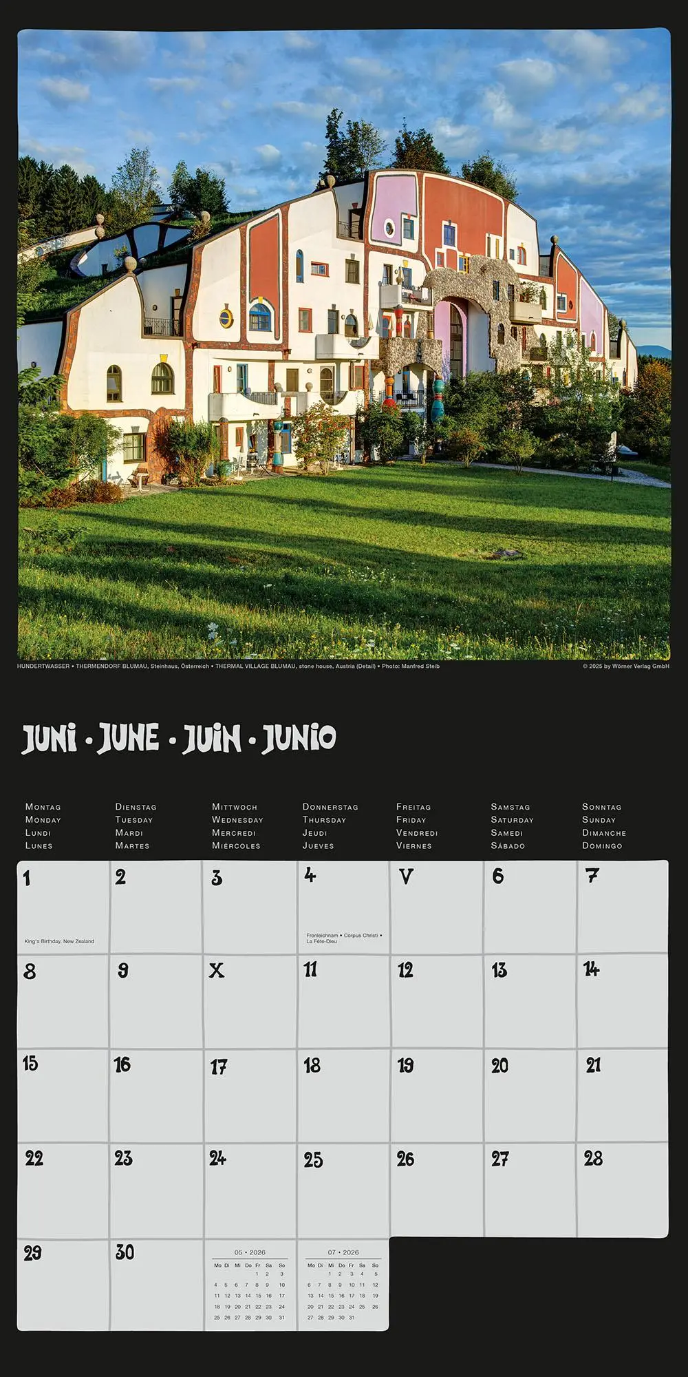 Bild: 9783910430266 | Hundertwasser Broschürenkalender Architektur 2026 | Wörner Verlag GmbH