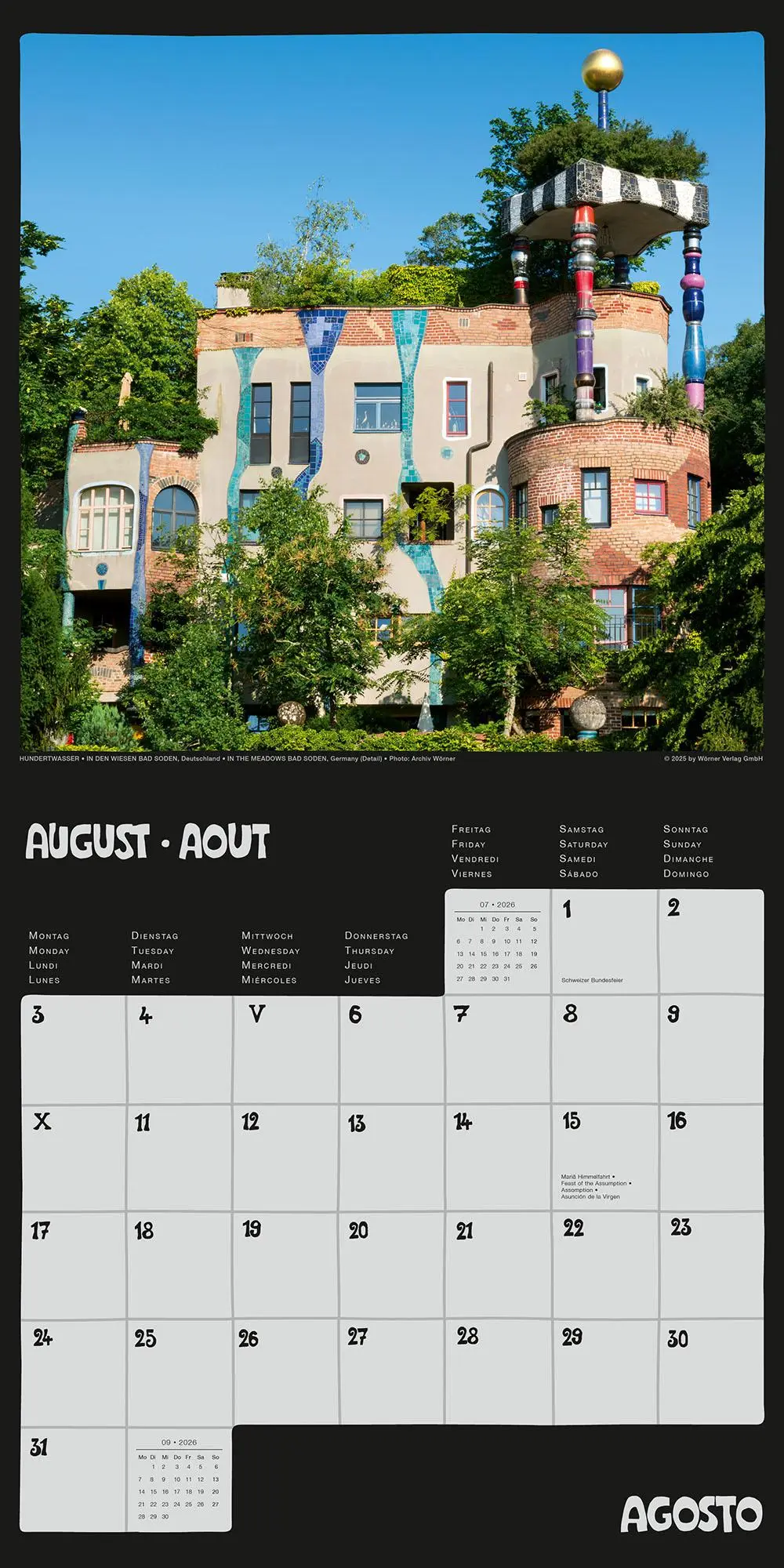 Bild: 9783910430266 | Hundertwasser Broschürenkalender Architektur 2026 | Wörner Verlag GmbH
