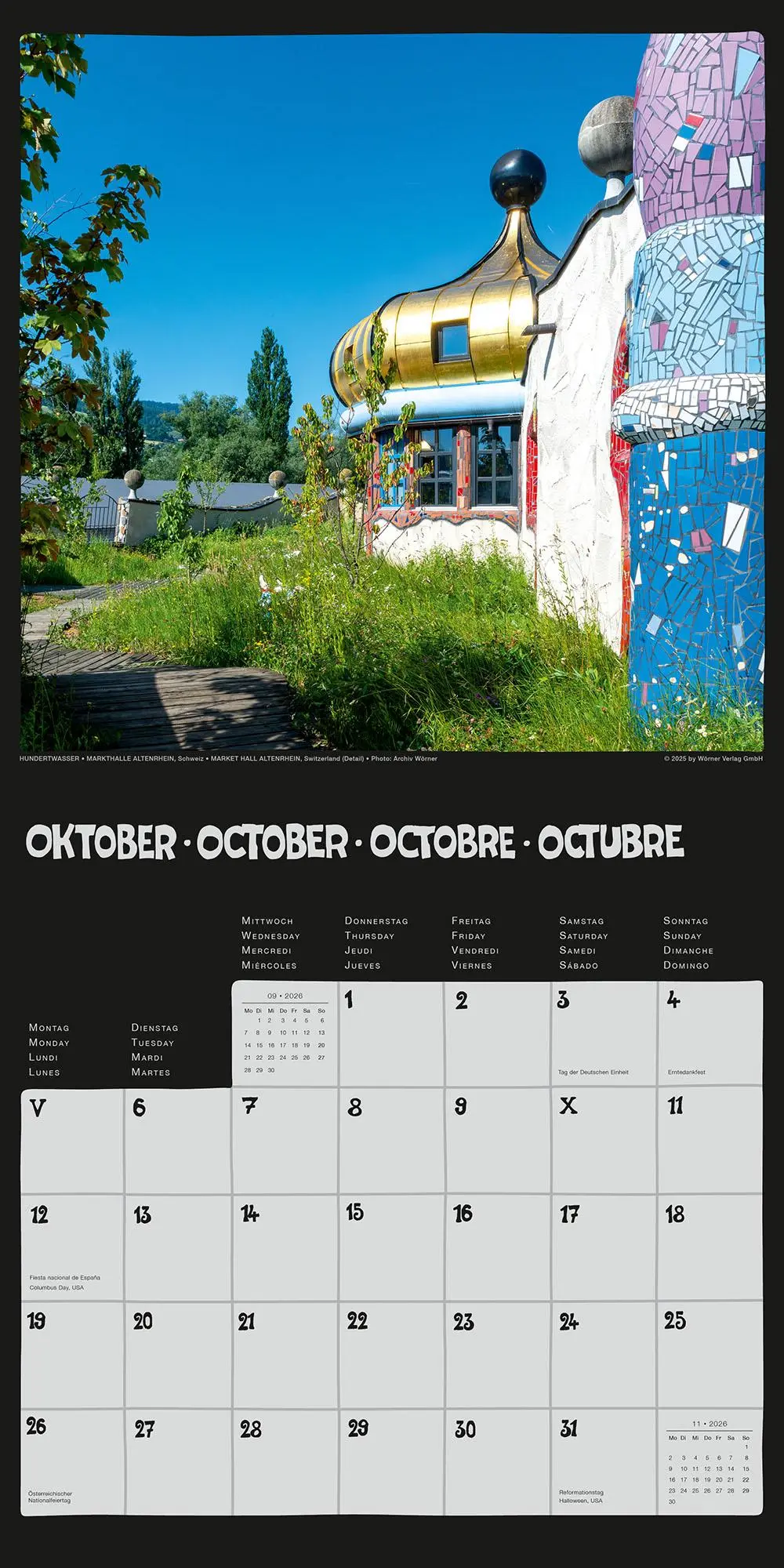 Bild: 9783910430266 | Hundertwasser Broschürenkalender Architektur 2026 | Wörner Verlag GmbH
