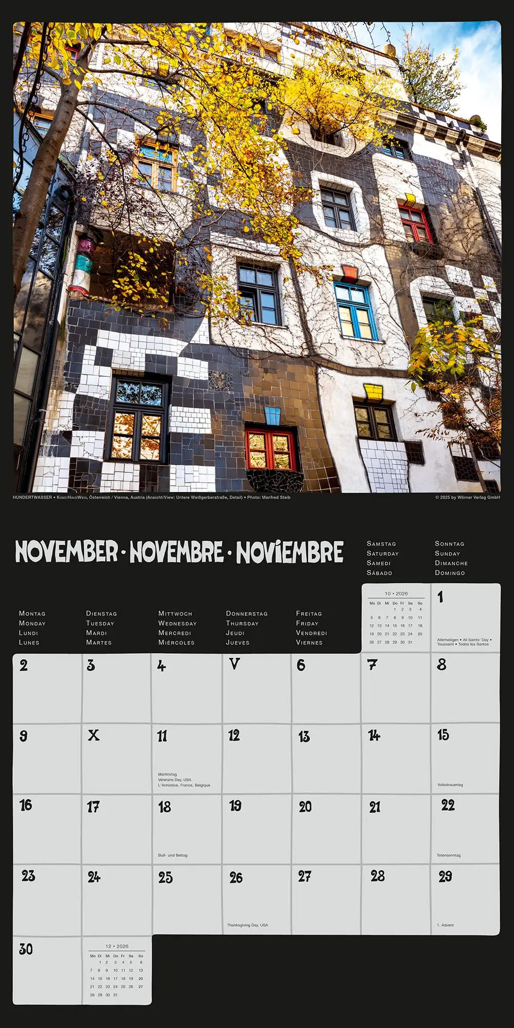 Bild: 9783910430266 | Hundertwasser Broschürenkalender Architektur 2026 | Wörner Verlag GmbH