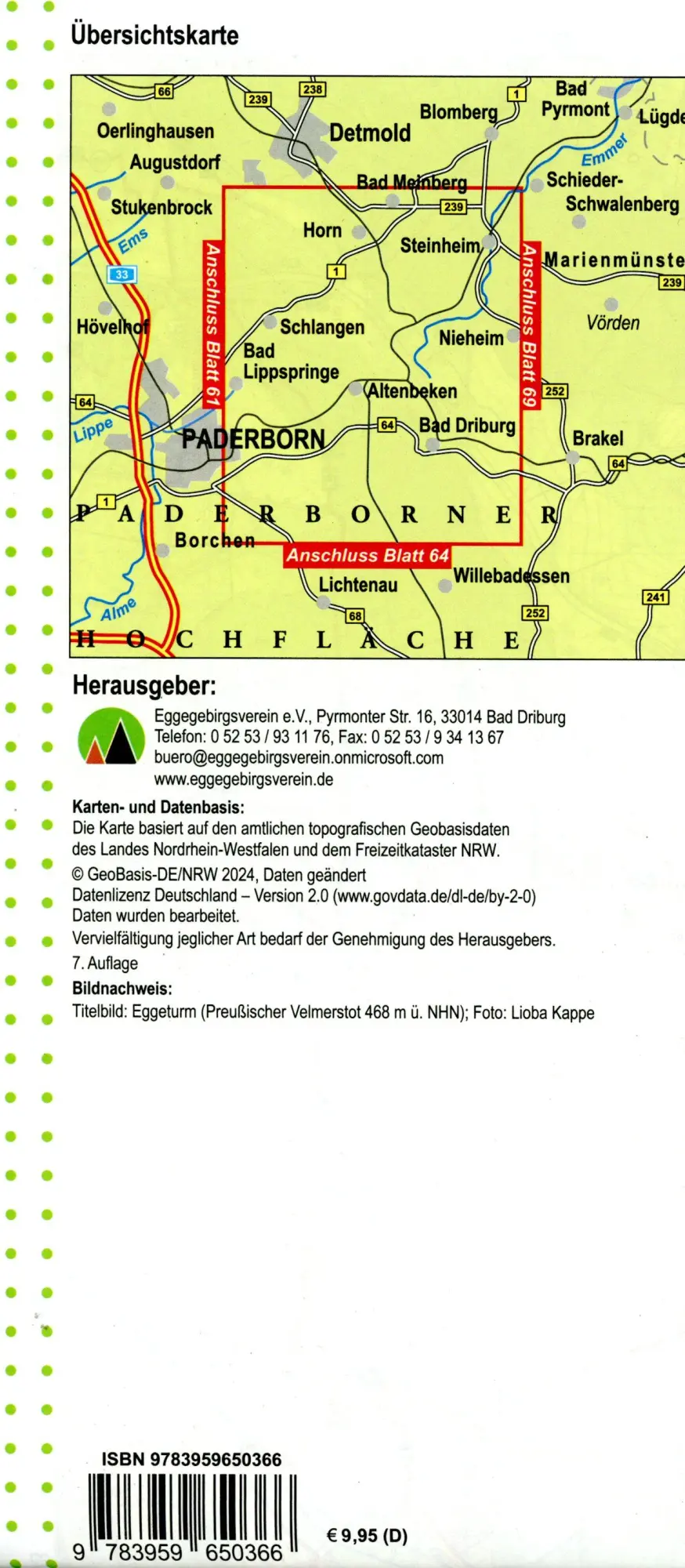 Bild: 9783959650366 | NRW-Wanderkarte 63 Eggegebirge (Nordteil) 1:25.000 | 1:25.000 | NRW